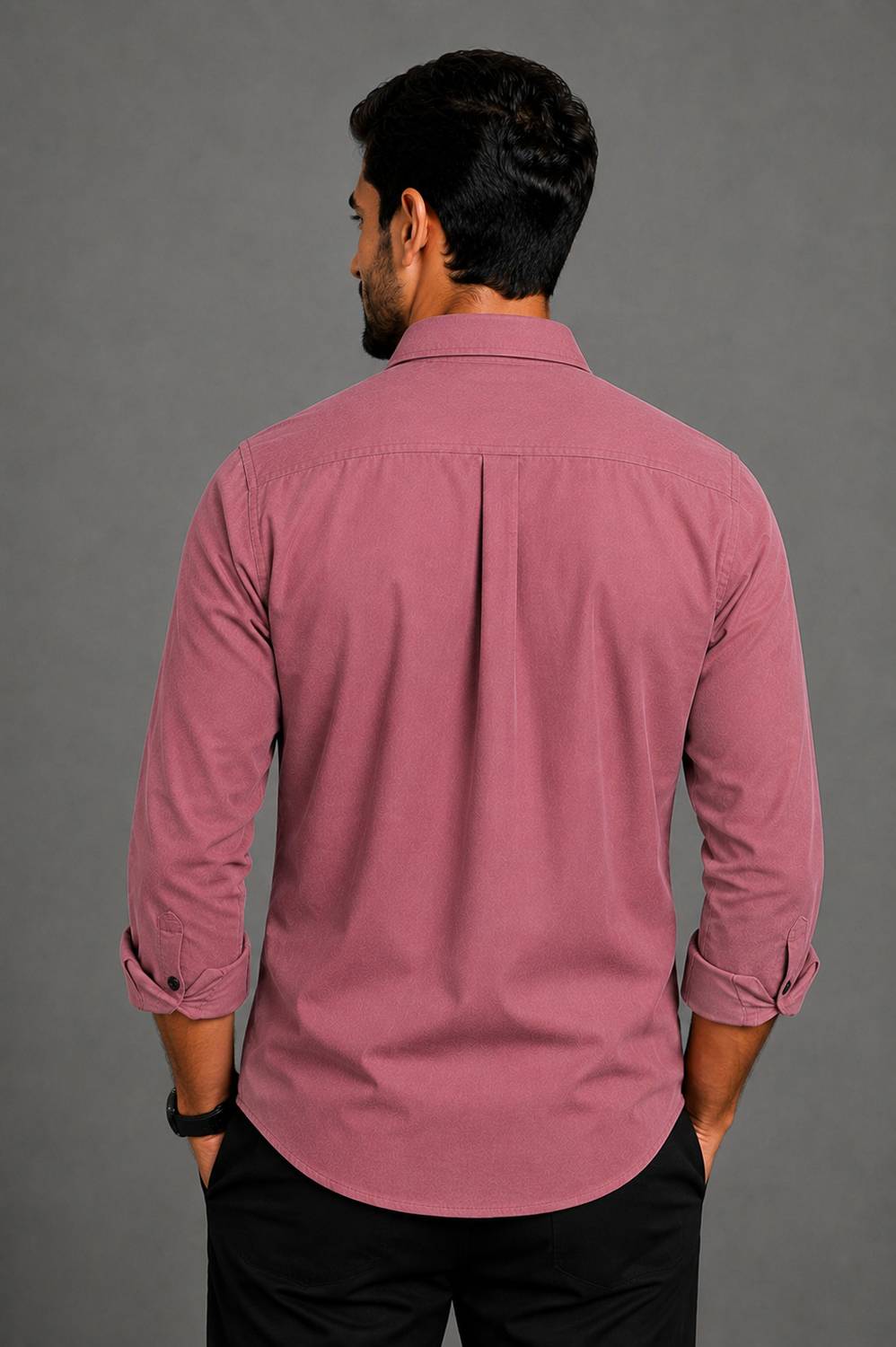 Garry Richard Men's Regular Fit Solid Spread Collar Casual Shirt - Image 2