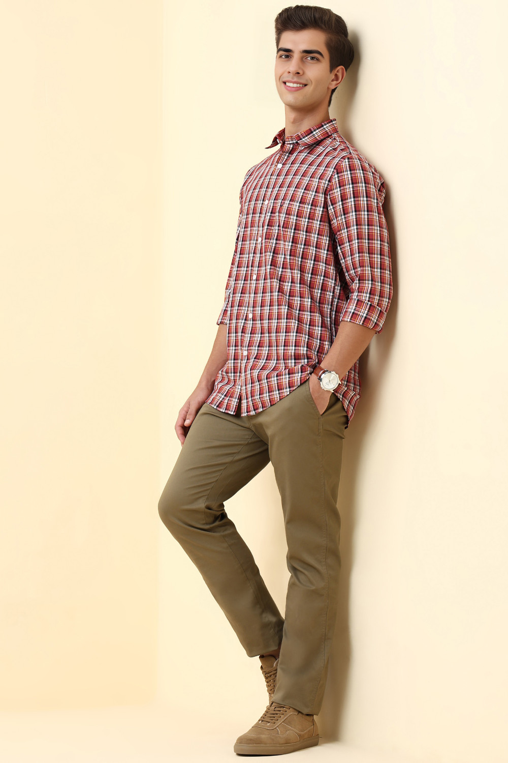 Image of Allen Solly Men Checkered Casual Multicolor Shirt
