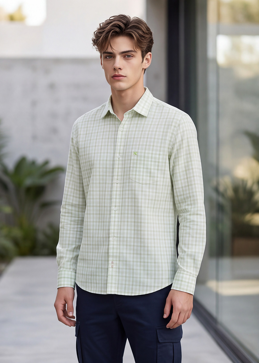 Image of KILLER Men Slim Fit Checkered Casual Shirt