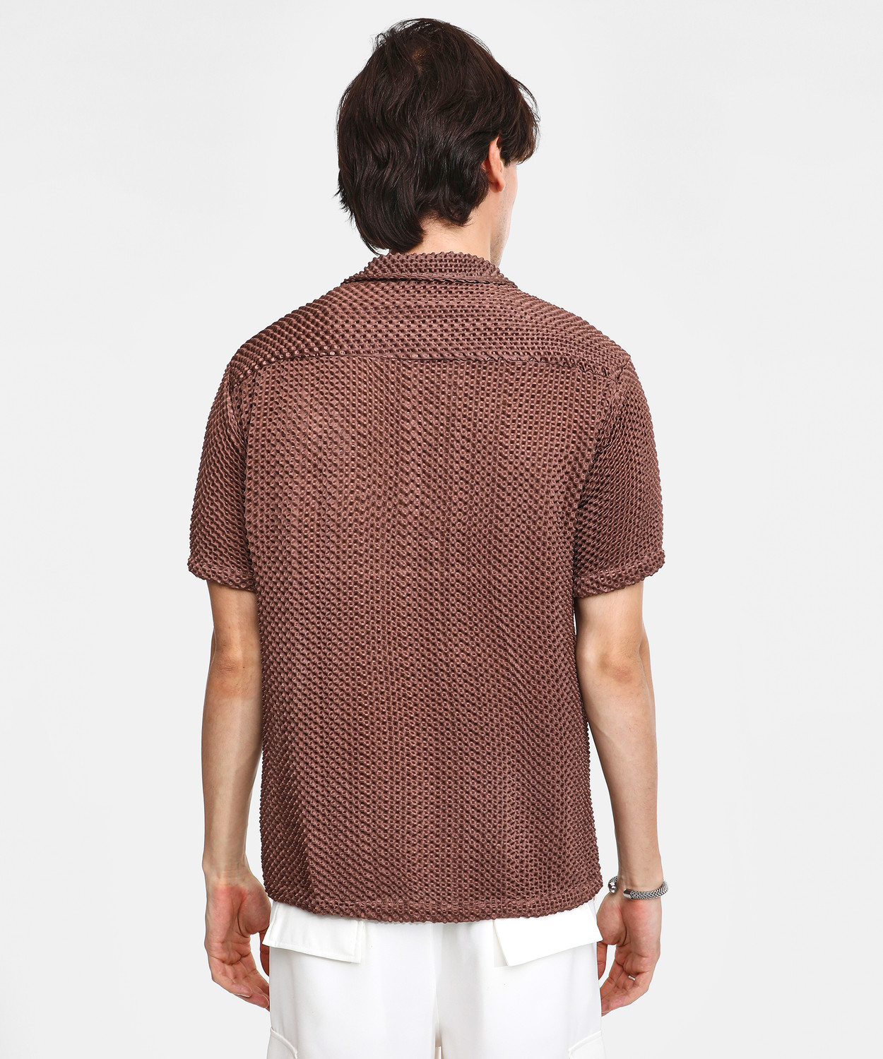 Image of CAMPUS SUTRA Men Self Design Casual Brown Shirt