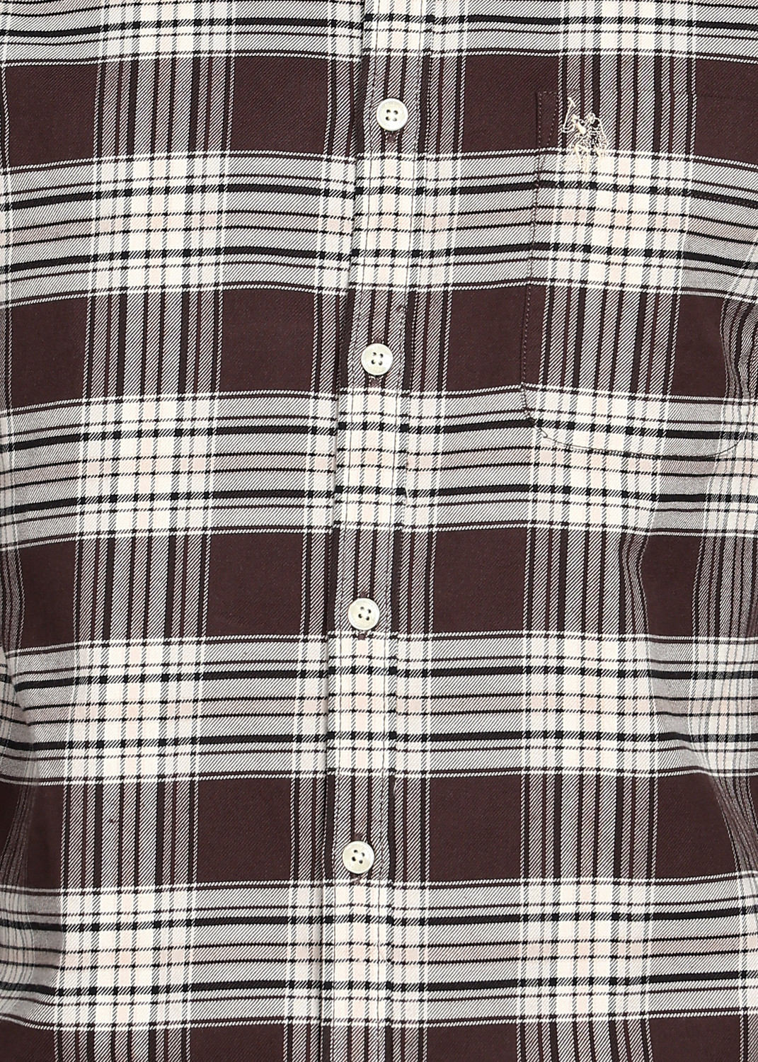 Image of U.S. Polo Assn. Denim Co. Men Regular Fit Checkered Cut Away Collar Casual Shirt