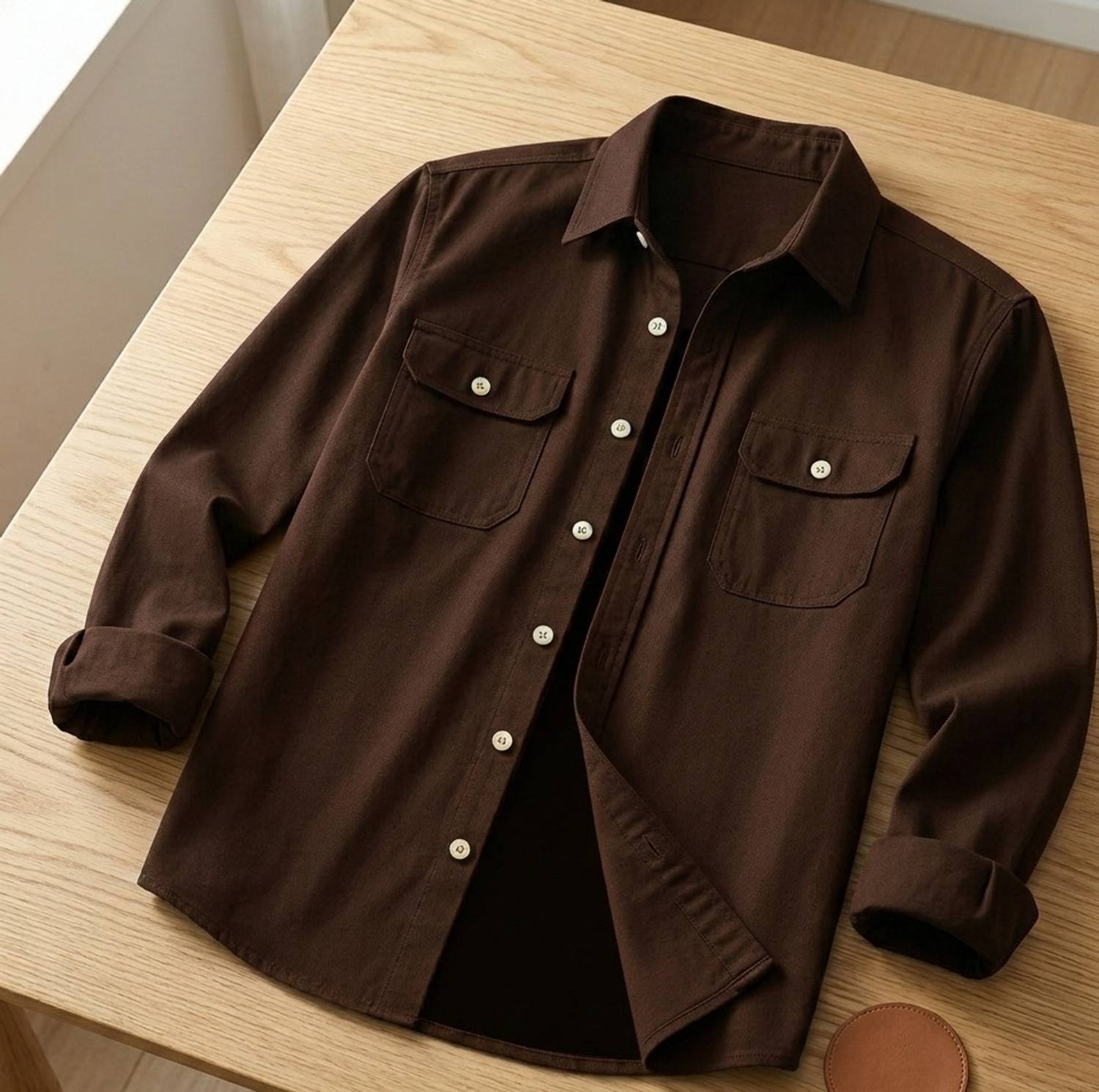 VG BROTHER Men Striped Casual Brown Shirt - Image 1