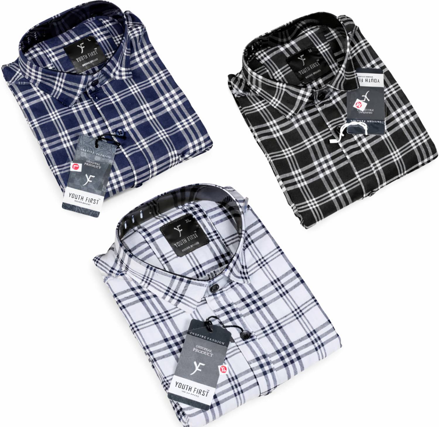 youth first Men Regular Fit Checkered Spread Collar Casual Shirt