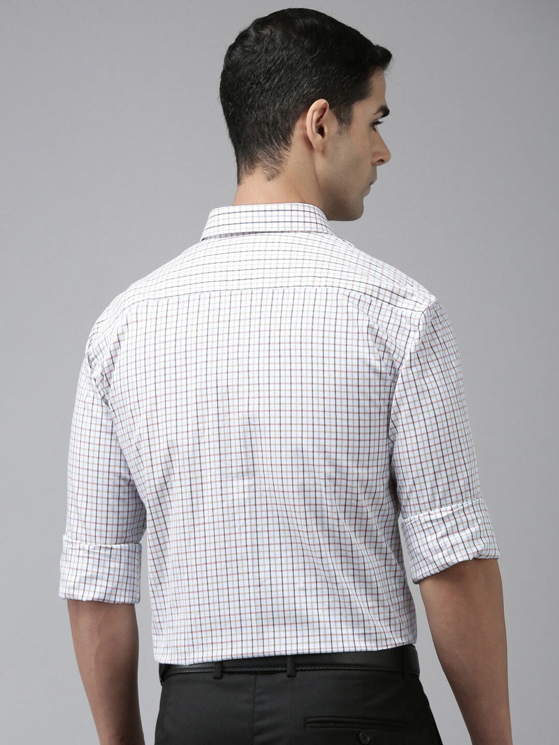 Image of PARK AVENUE Men Checkered Formal Yellow Shirt