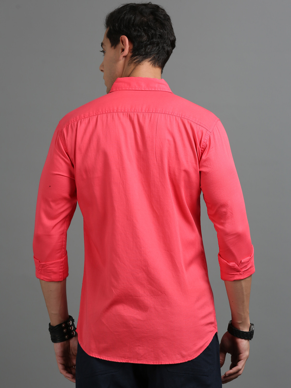Image of tallwalker Men Solid Casual Red Shirt