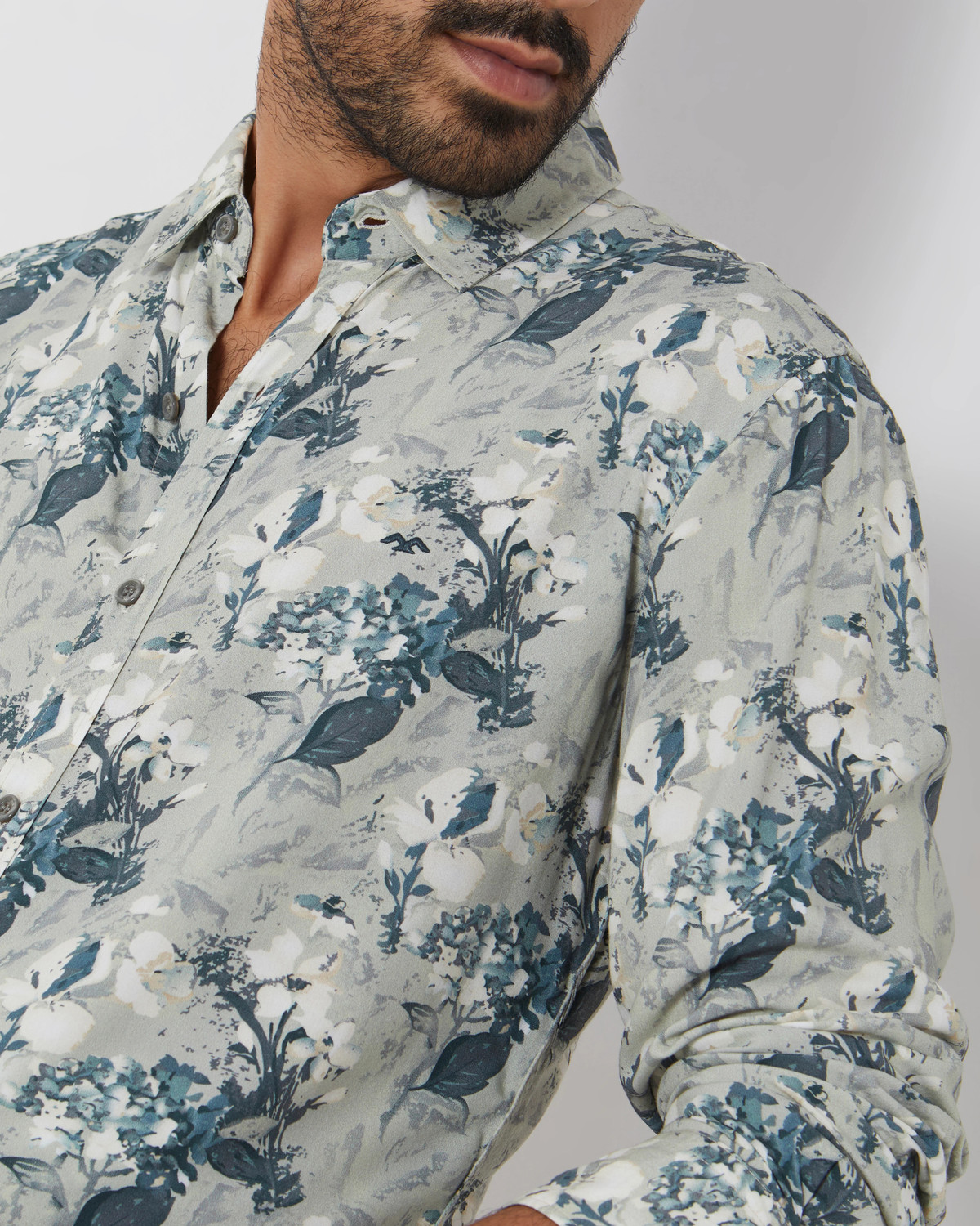 Image of MUFTI Men Floral Print Casual Multicolor Shirt