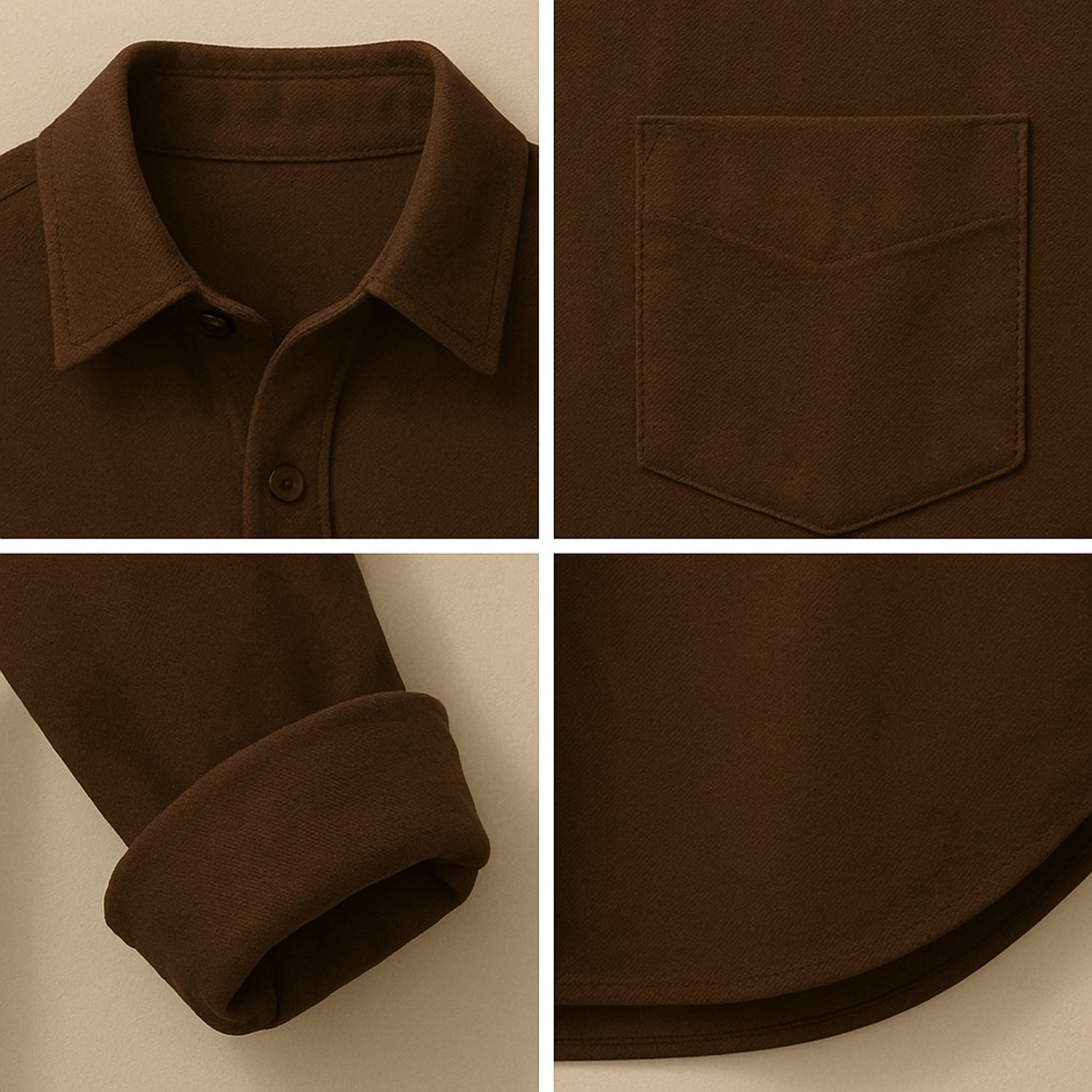 Image of METRONAUT Men Solid Casual Brown Shirt