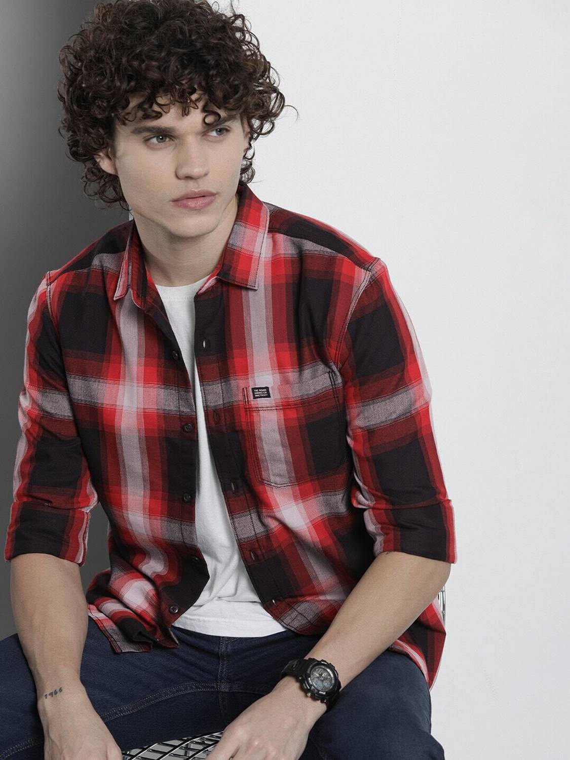 The Indian Garage Co. Men Black Checkered Shirt - Image 5