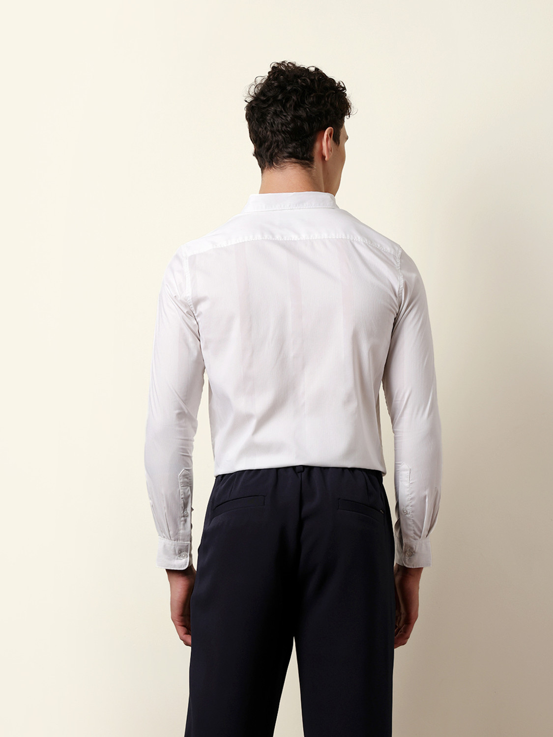 Image of THE BEAR HOUSE Men Solid Casual White Shirt