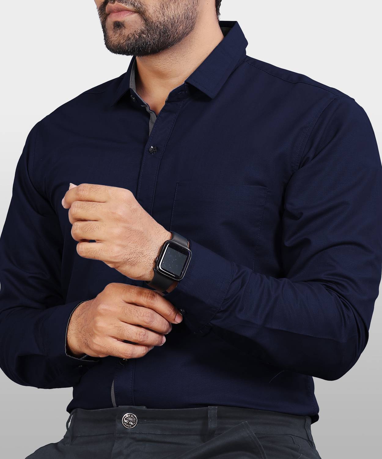 METRONAUT Men Regular Fit Solid Spread Collar Casual Shirt