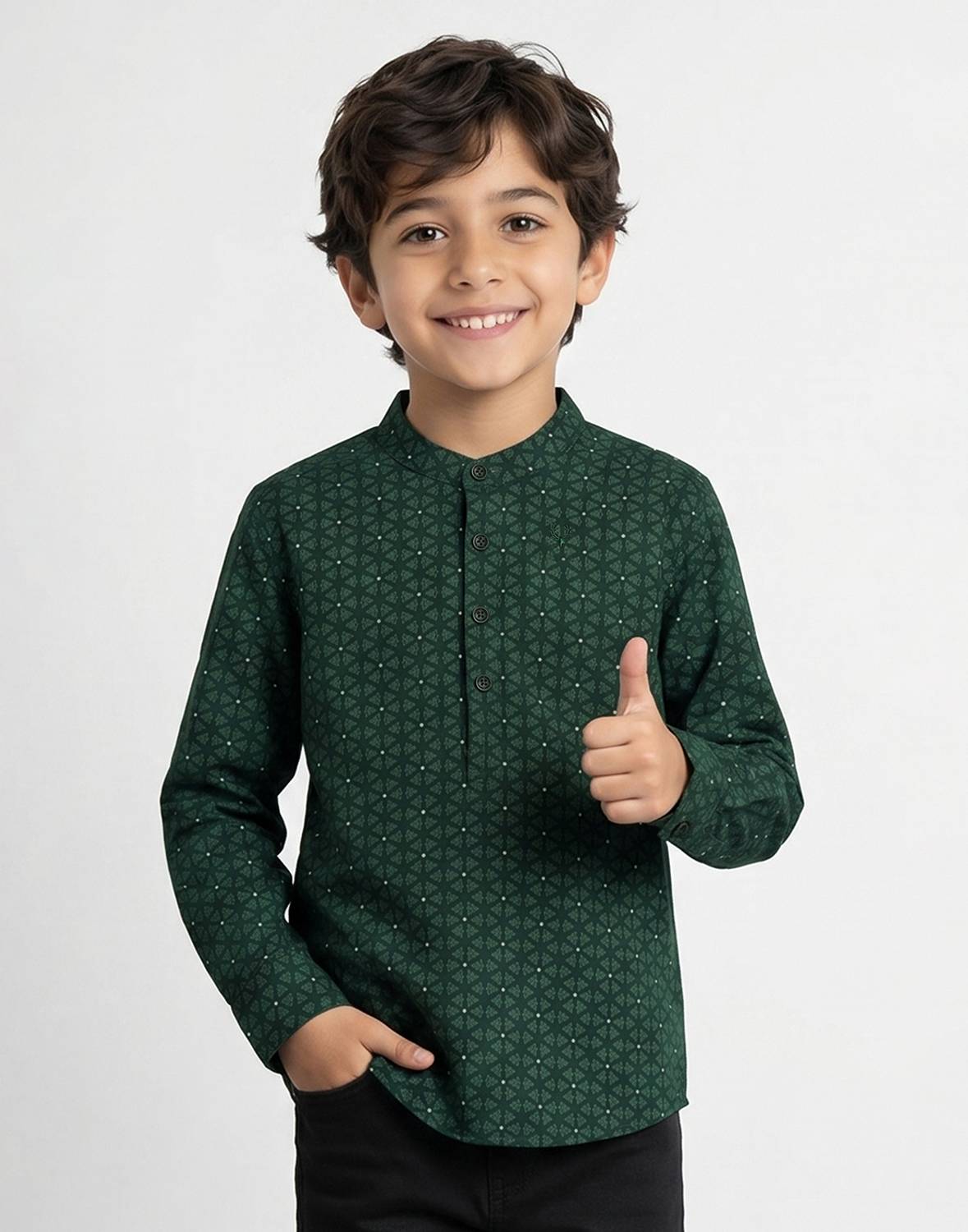 Allen Solly Boys Printed Casual Green Shirt