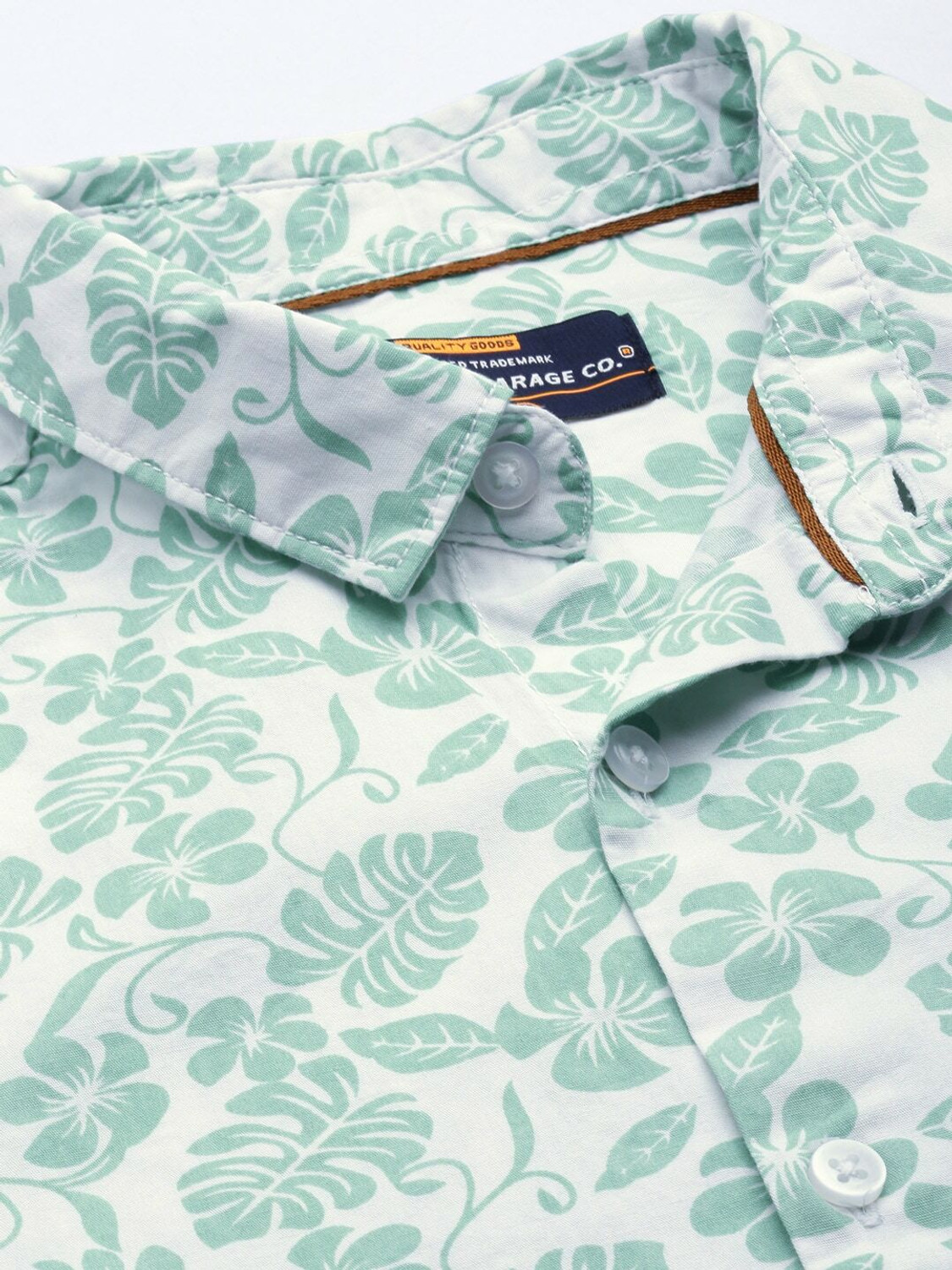 Image of The Indian Garage Co. Men Printed Casual White Shirt
