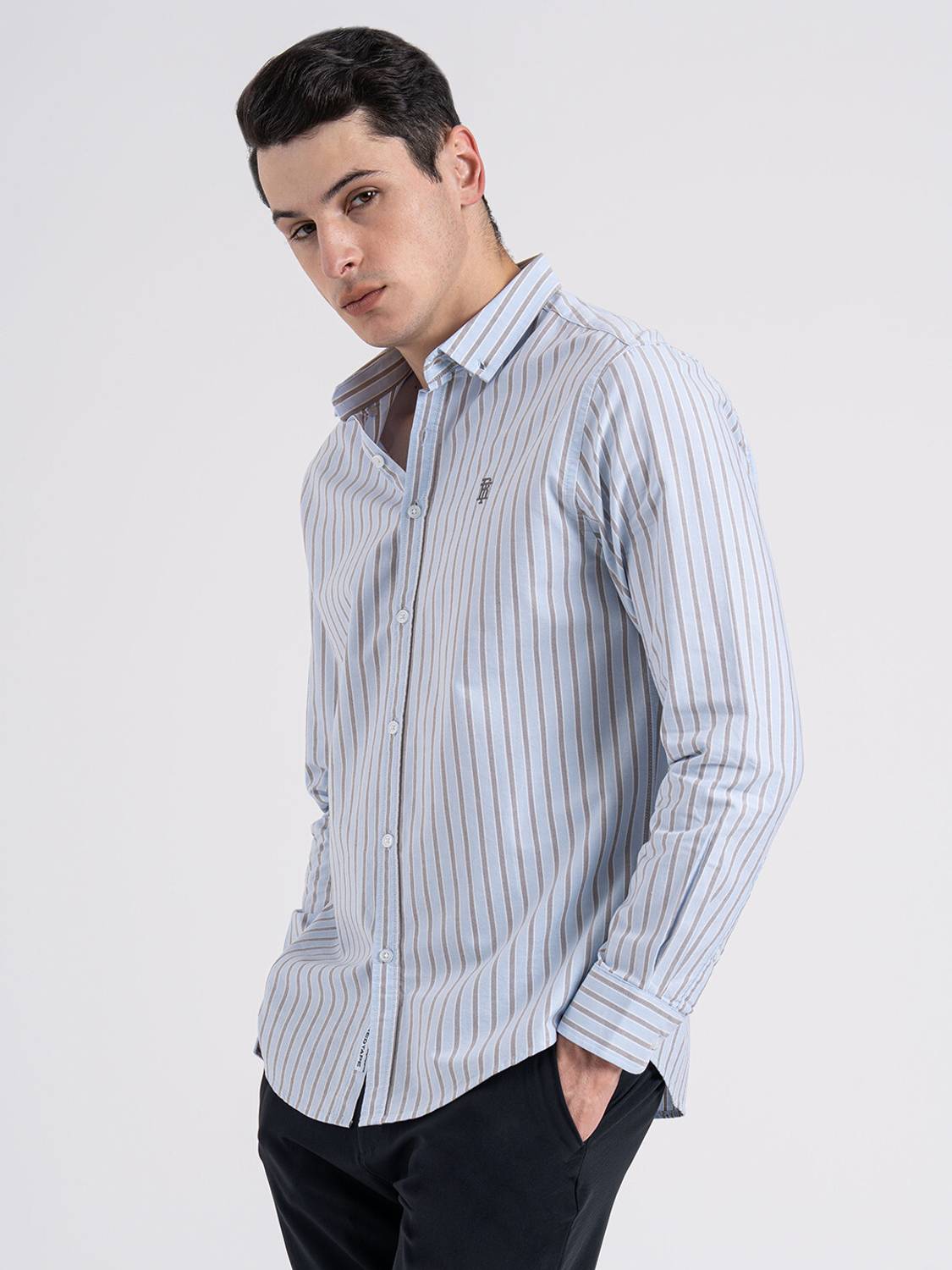 RED TAPE Men Striped Casual Blue Shirt - Buy RED TAPE Men Striped