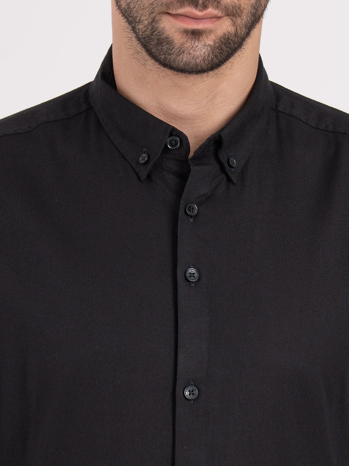Image of RED TAPE Men Solid Formal Black Shirt