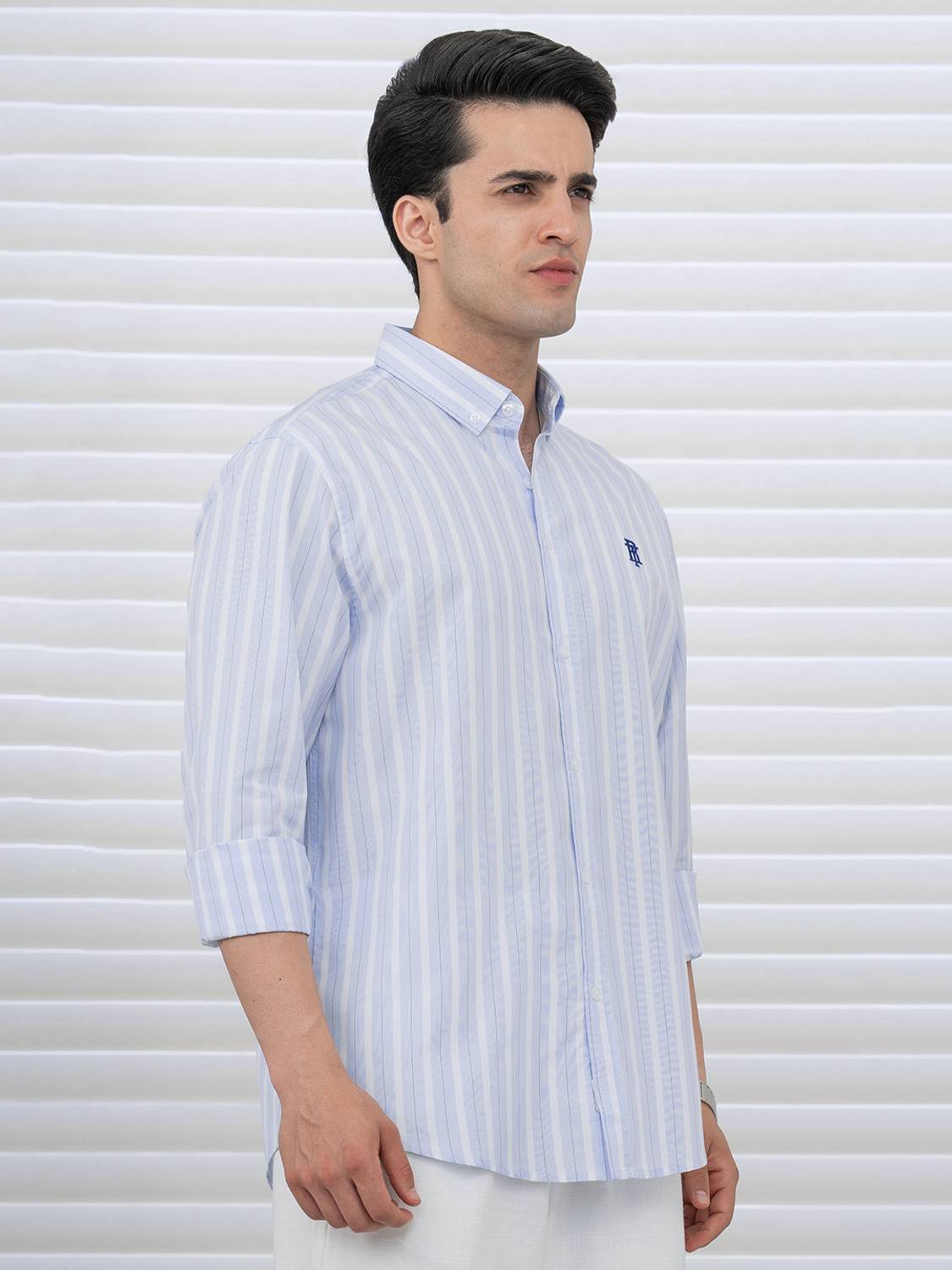 RED TAPE Men Striped Blue Shirt - Image 5