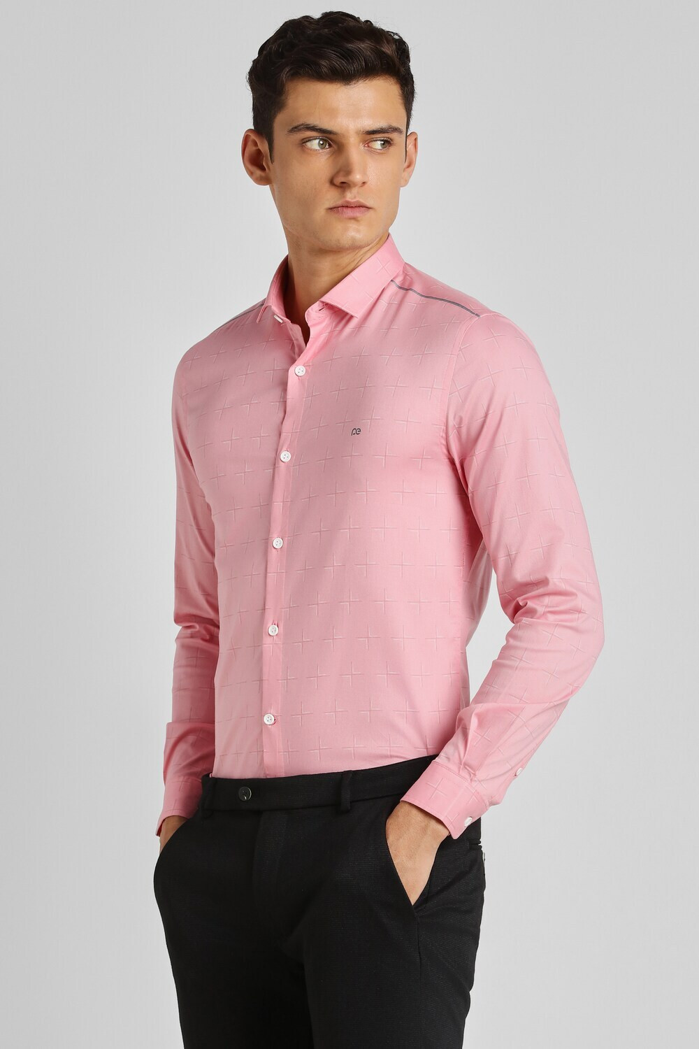 Image of PETER ENGLAND Men Printed Formal Pink Shirt