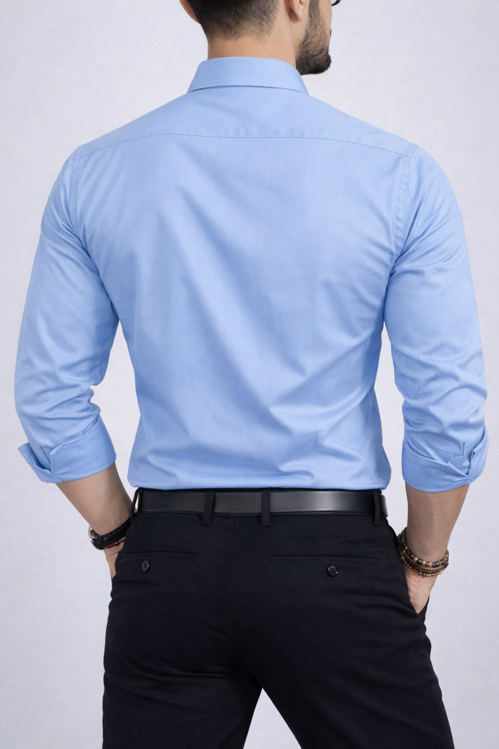 Image of RAFSON Men Solid Formal Light Blue Shirt