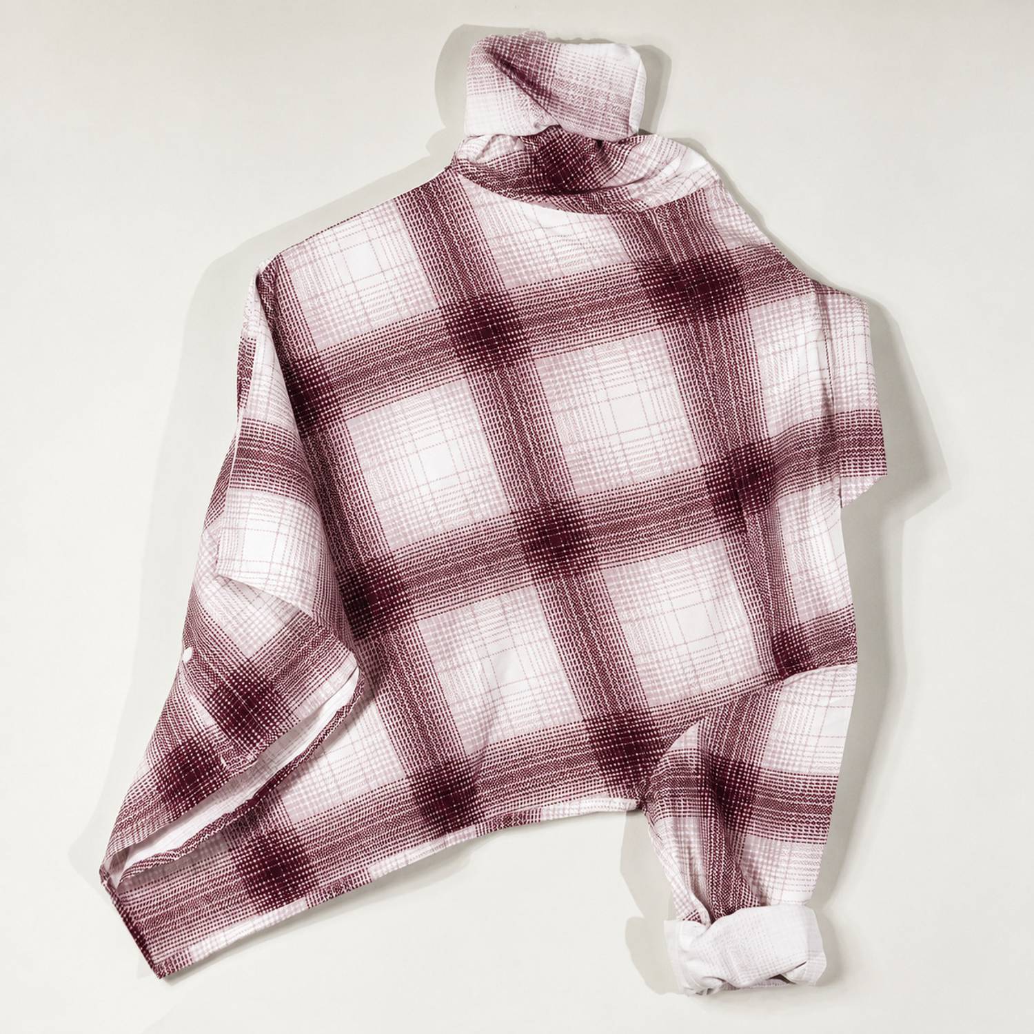 N AND J Men Checkered Maroon, Beige Shirt - Image 2