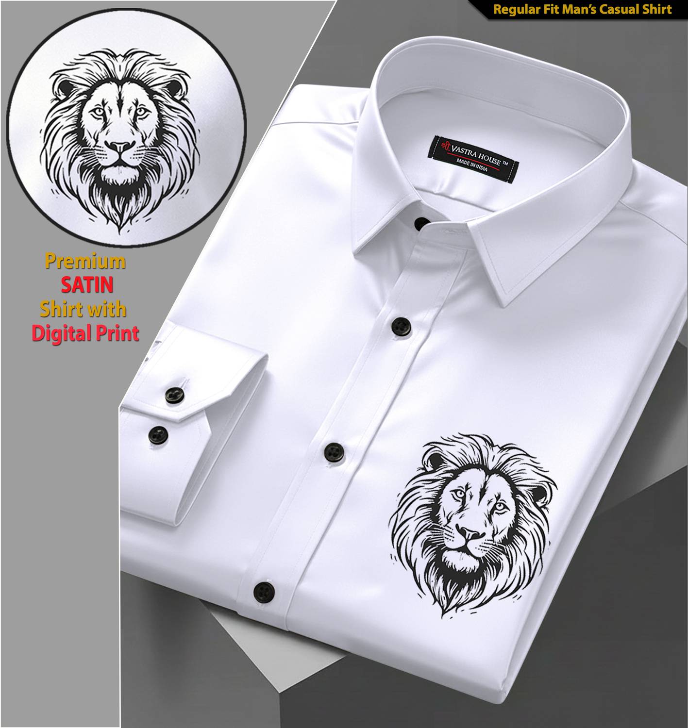 SHREE Men Printed Casual White Shirt - Image 5