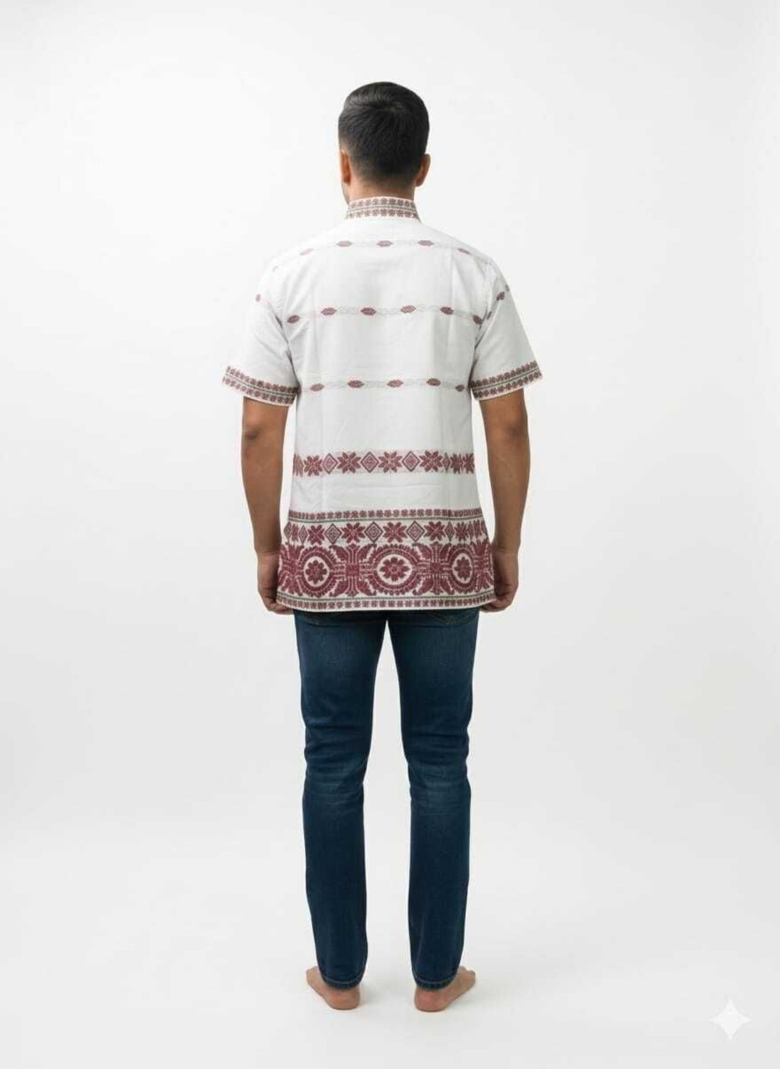 Image of AY Textile Men Printed Festive White, Red Shirt
