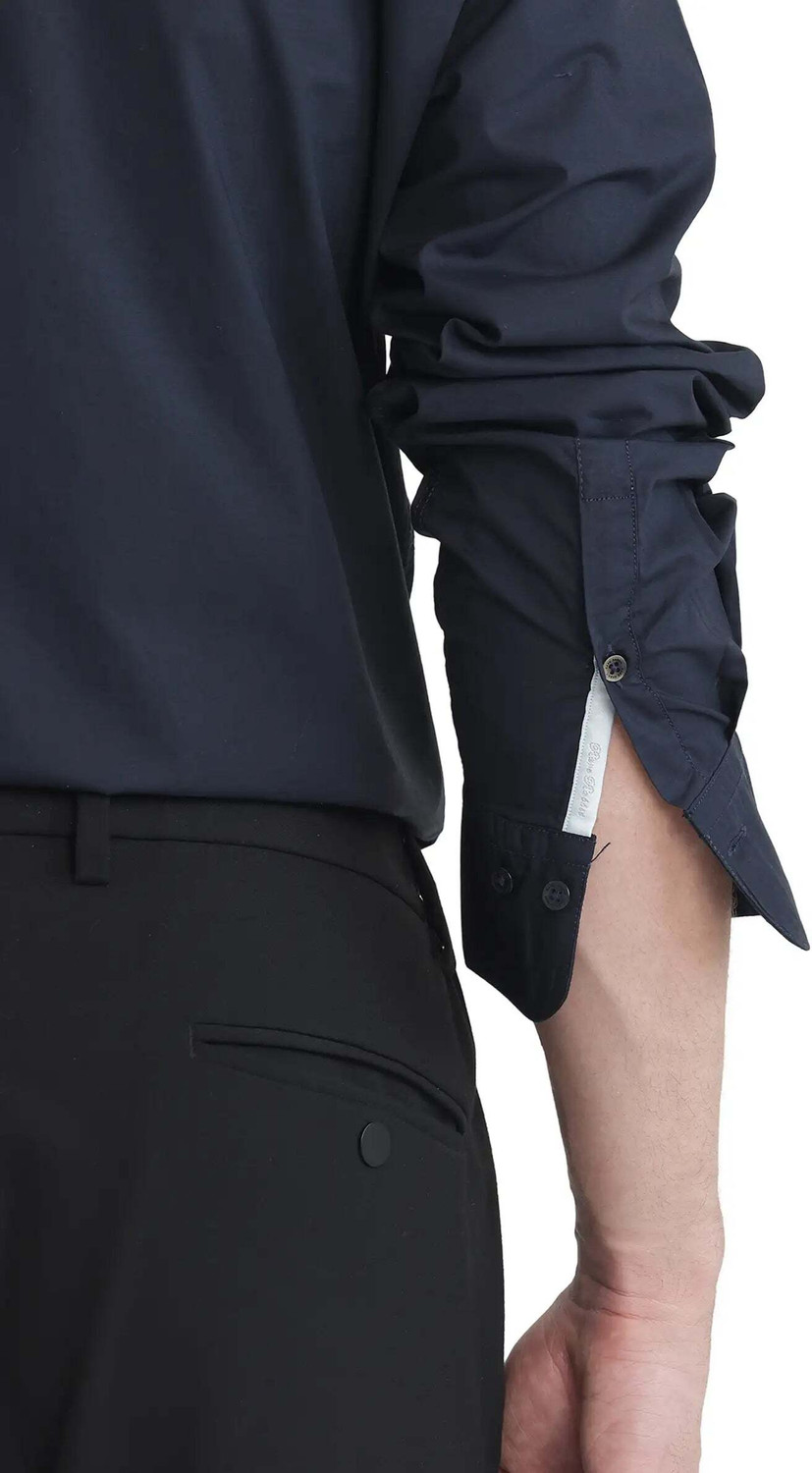Image of RARE RABBIT Men Solid Casual Dark Blue Shirt