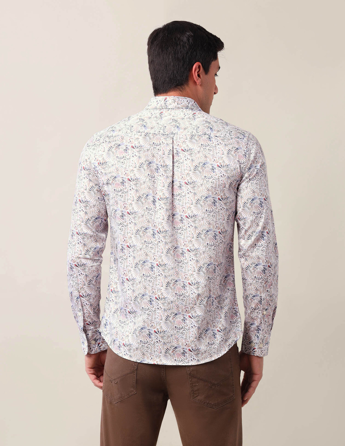 Image of U.S. POLO ASSN. Men Printed Casual White Shirt