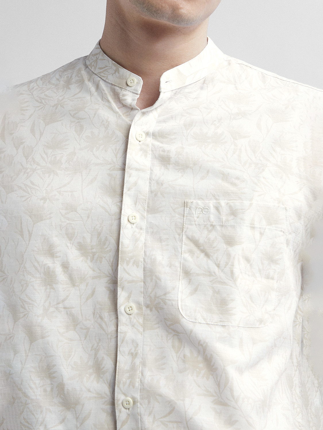 Image of PETER ENGLAND Men Printed Casual White Shirt