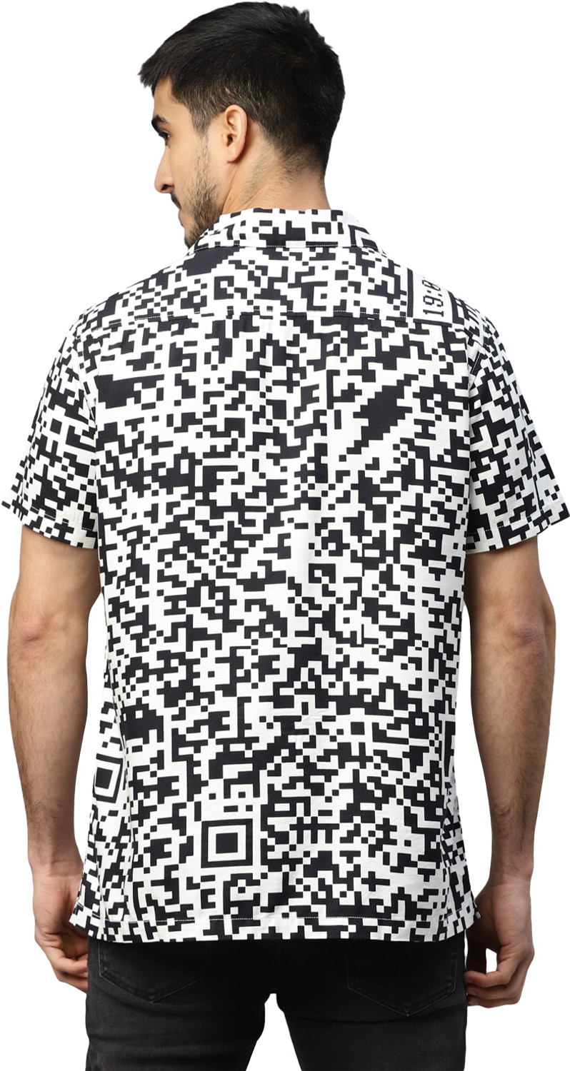 Image of ROYAL ENFIELD Men Printed Casual Black, White Shirt