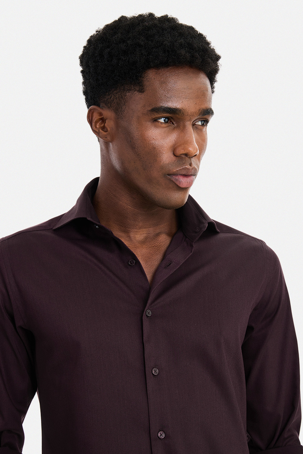 Image of Snitch Men Solid Formal Maroon Shirt