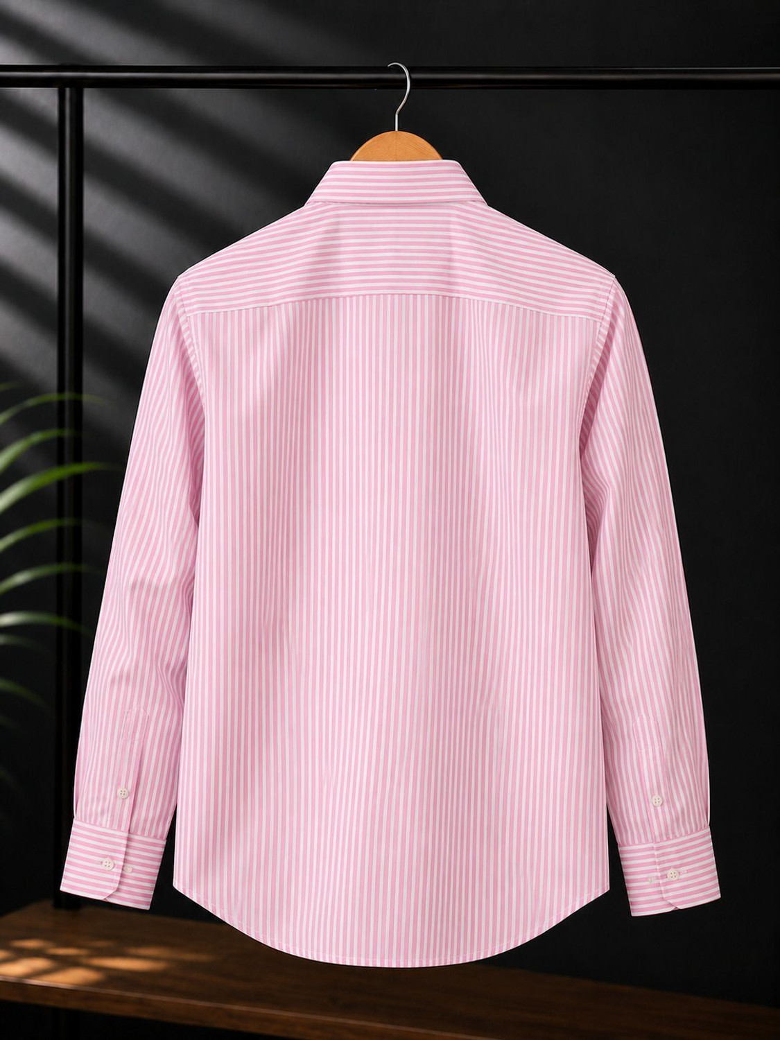 Image of Lyphy Men Striped Casual Pink, White Shirt
