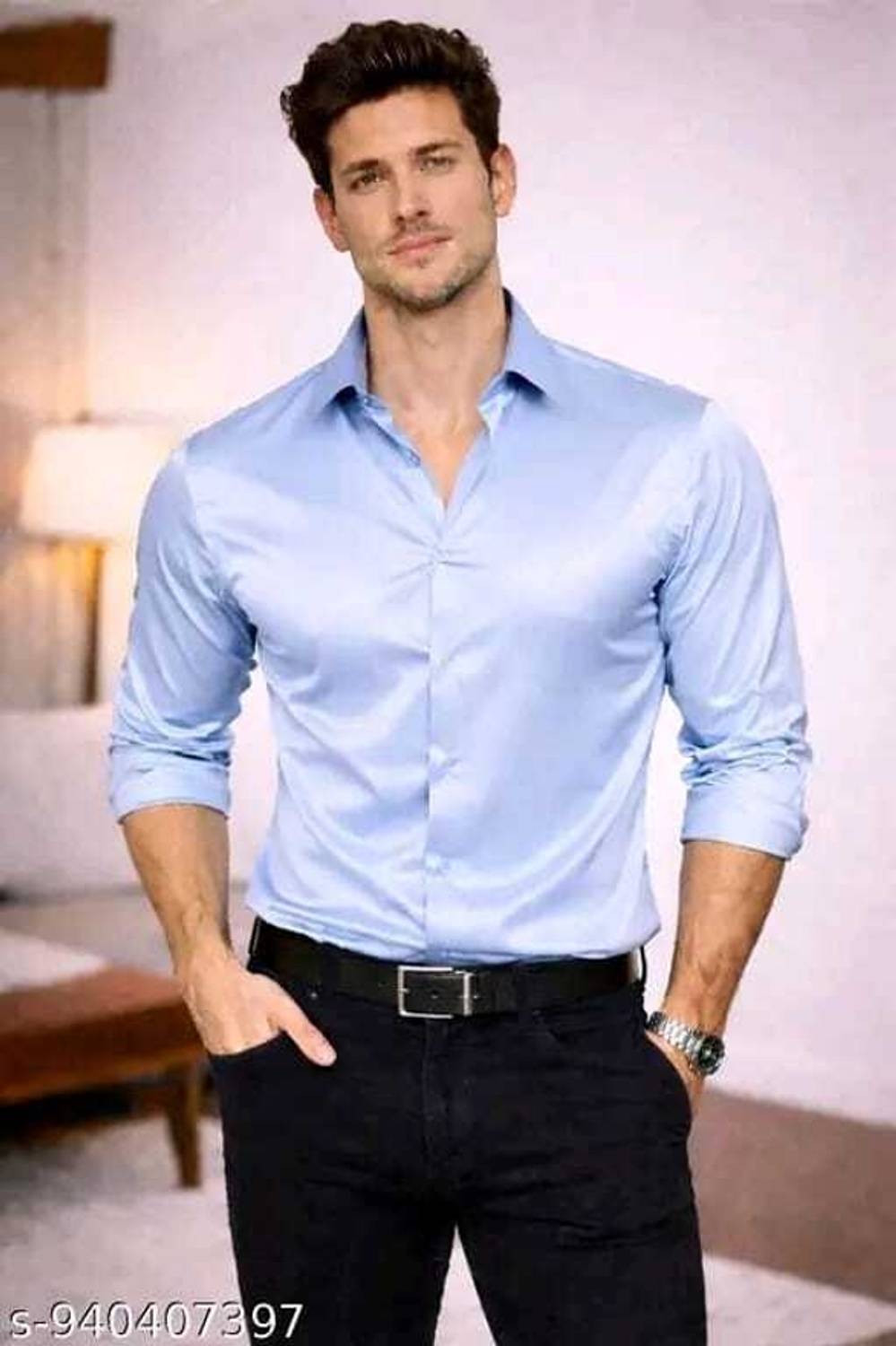 ALGAREE Men Solid Casual Grey Shirt