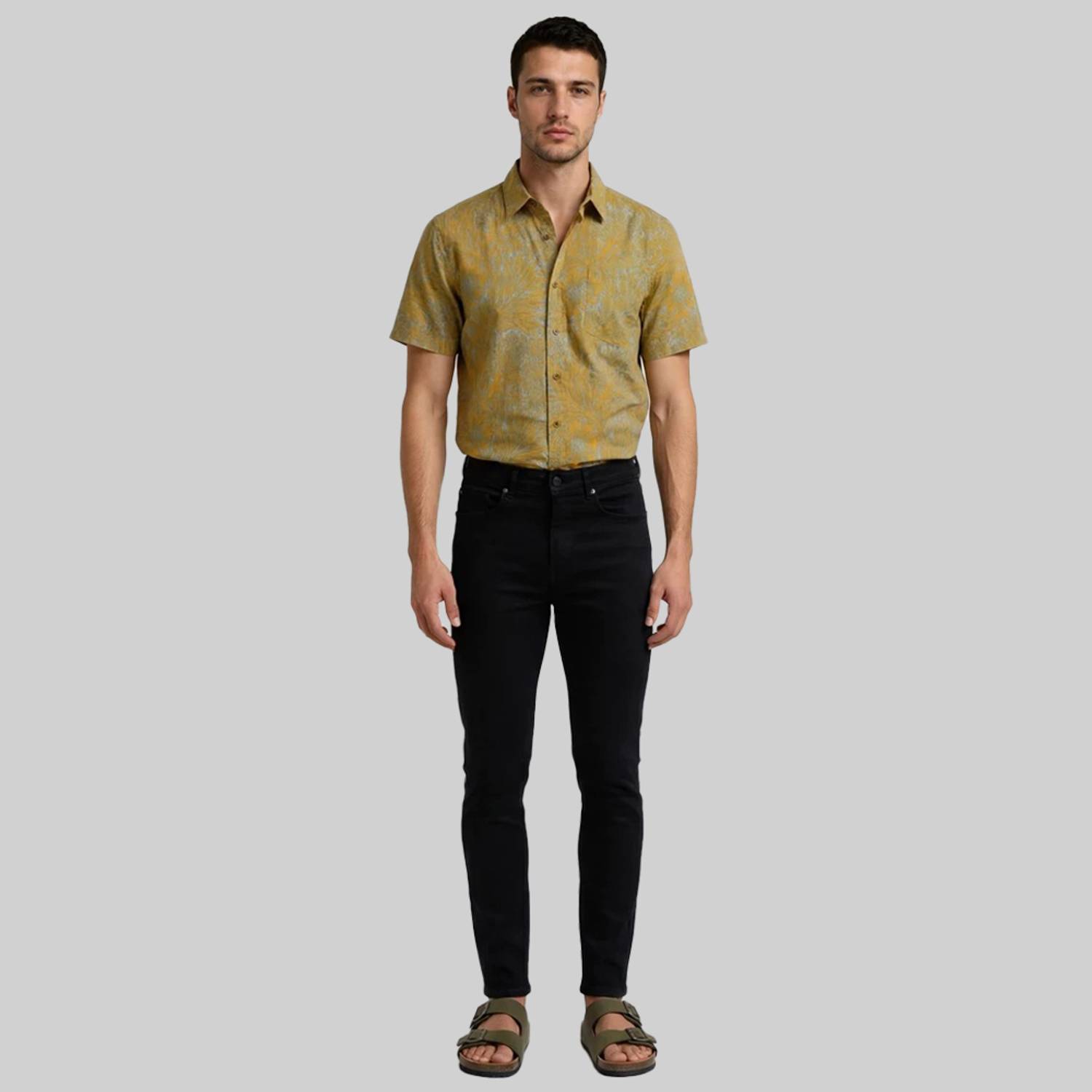 Unimod Men Yellow Printed Casual Shirt - Image 4