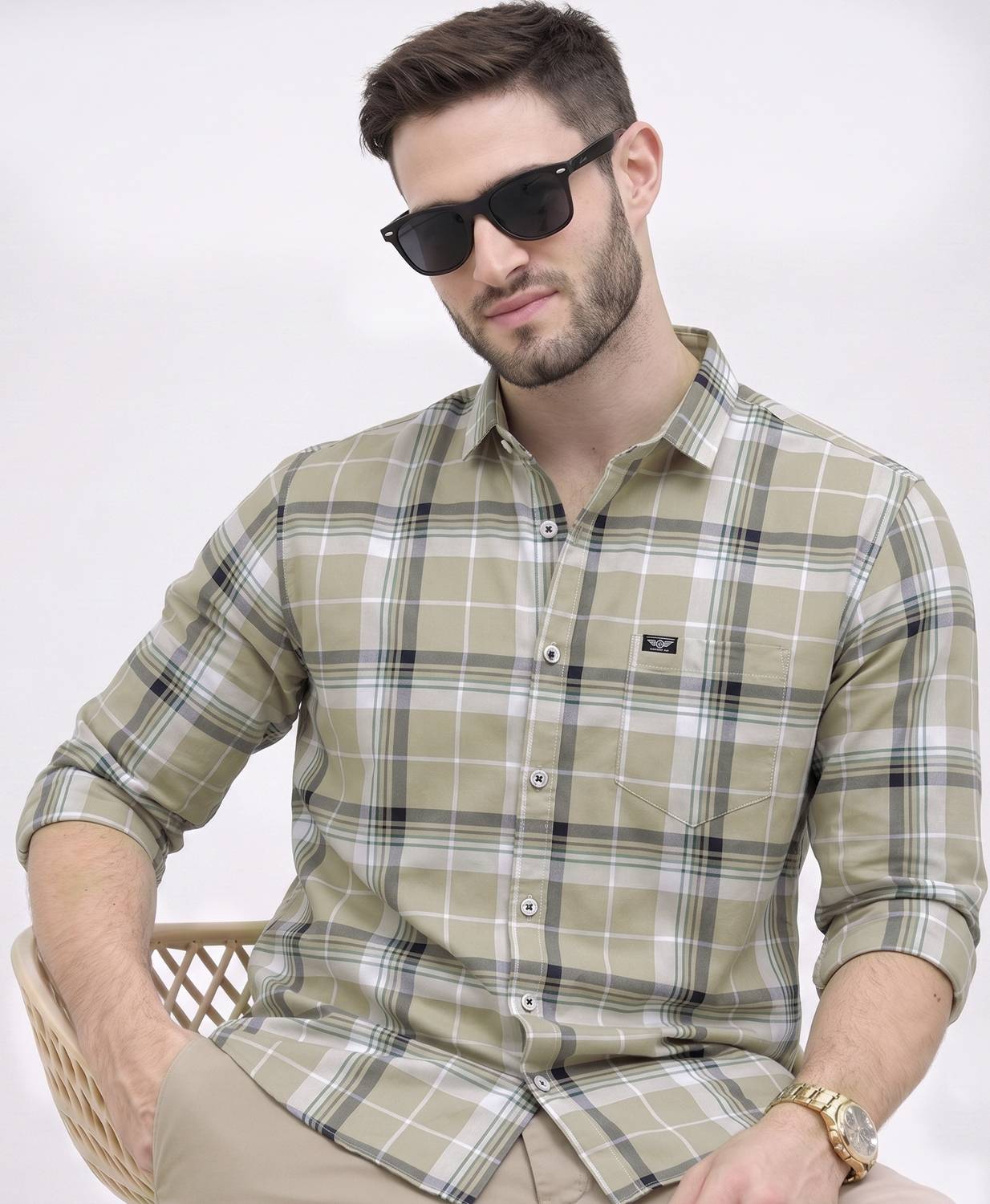 METRONAUT Men Checkered Multicolor Casual Shirt