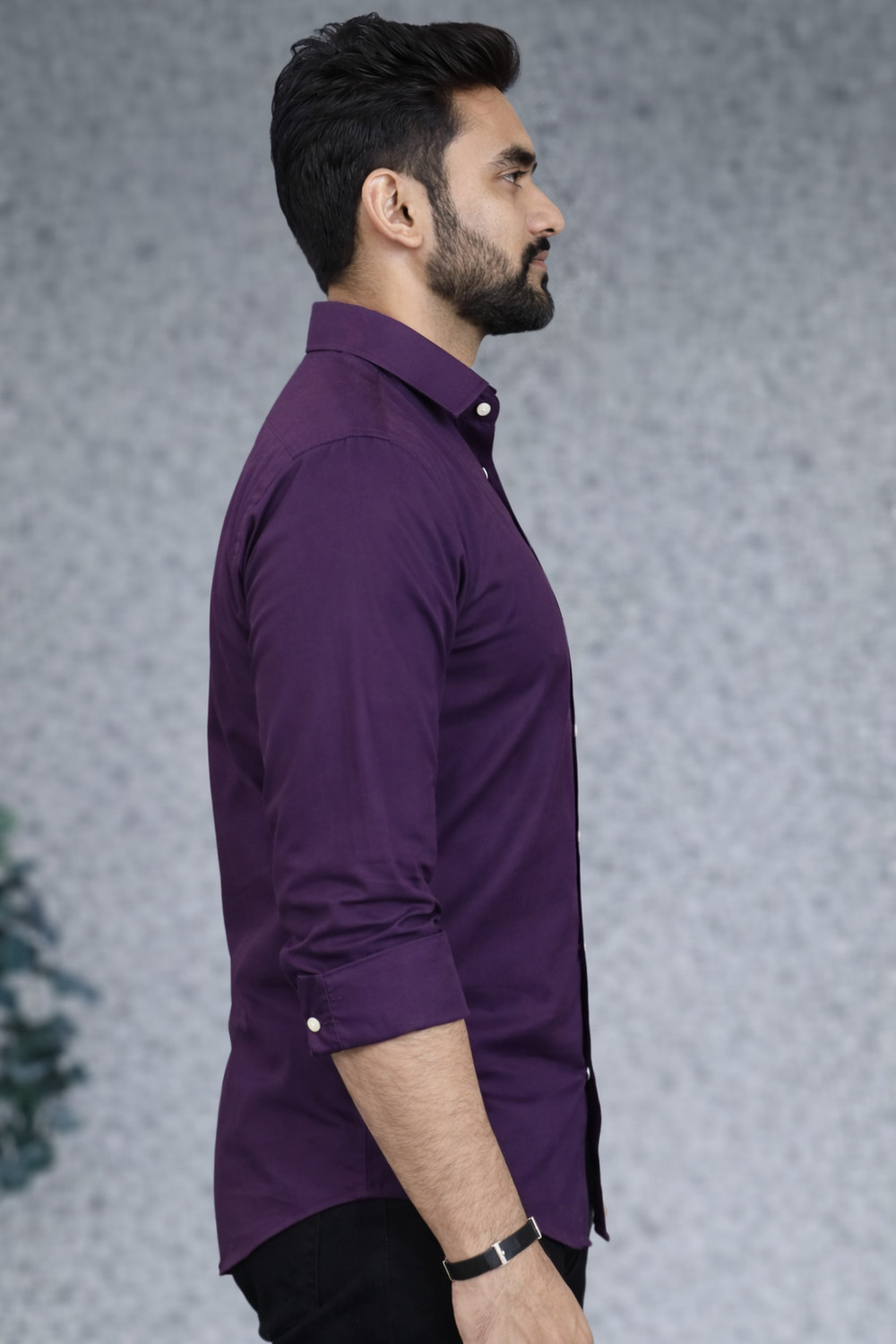 Image of PROBEX INTERNATIONAL Men Solid Formal Purple Shirt