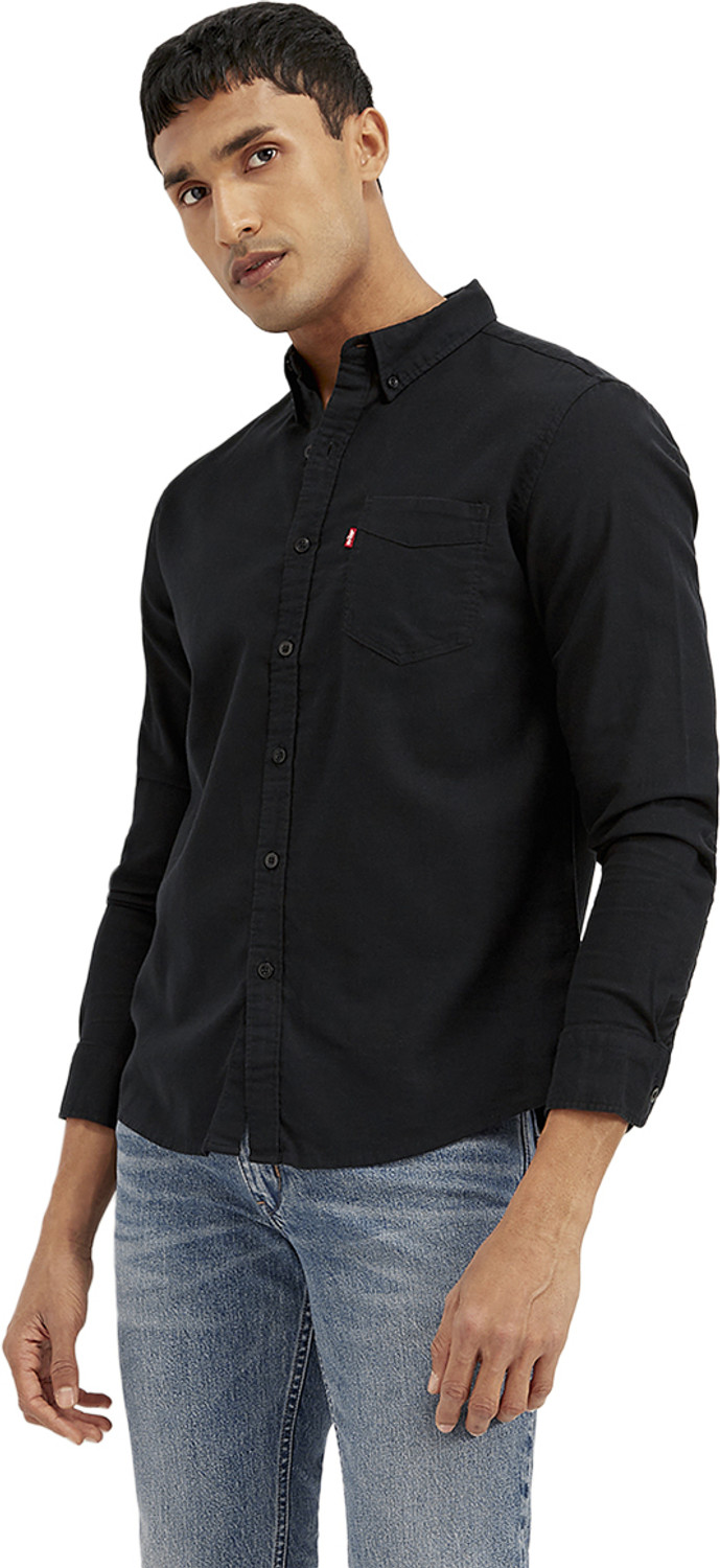 Image of LEVI'S Men Solid Casual Black Shirt