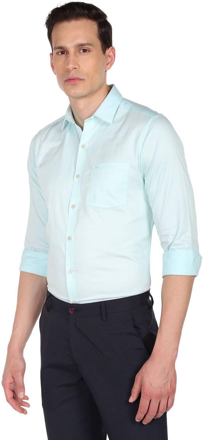 ARROW Men Solid Formal Green Shirt