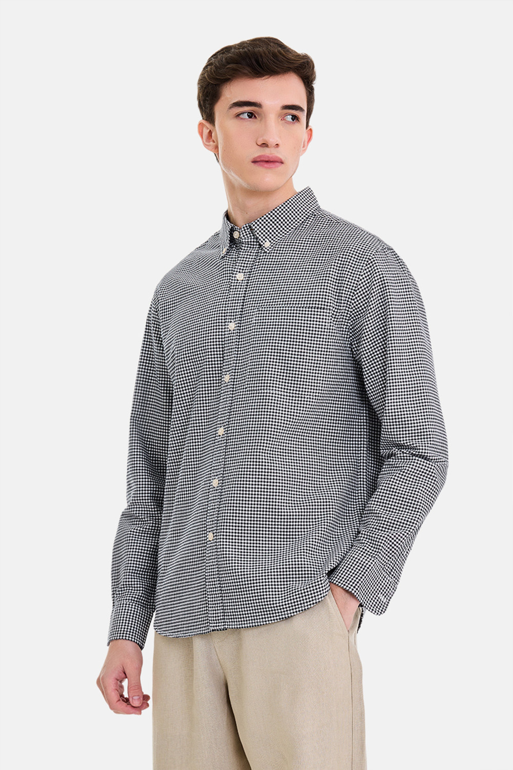 Image of Snitch Men Checkered Casual Dark Blue Shirt