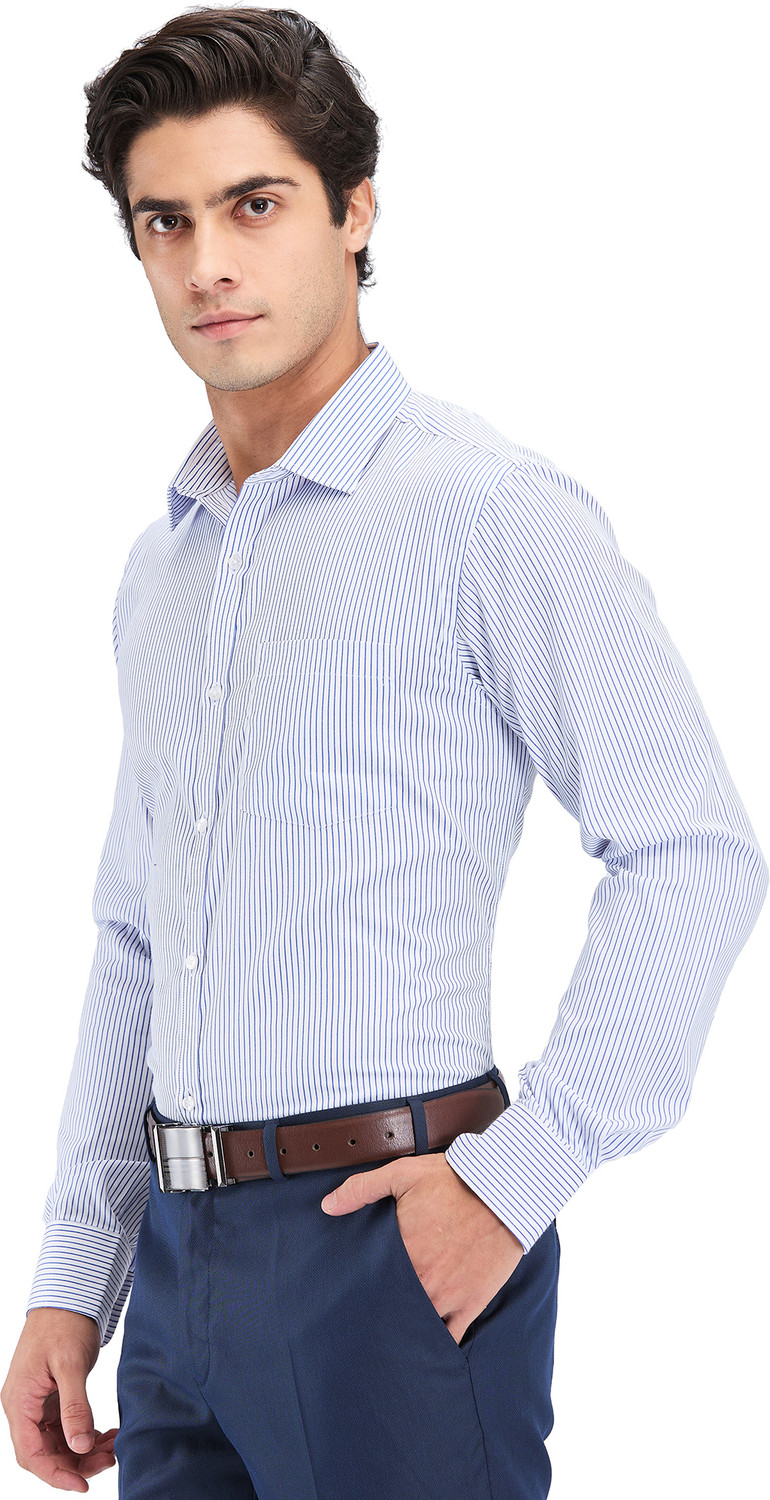 Image of PARK AVENUE Men Slim Fit Striped Formal Shirt