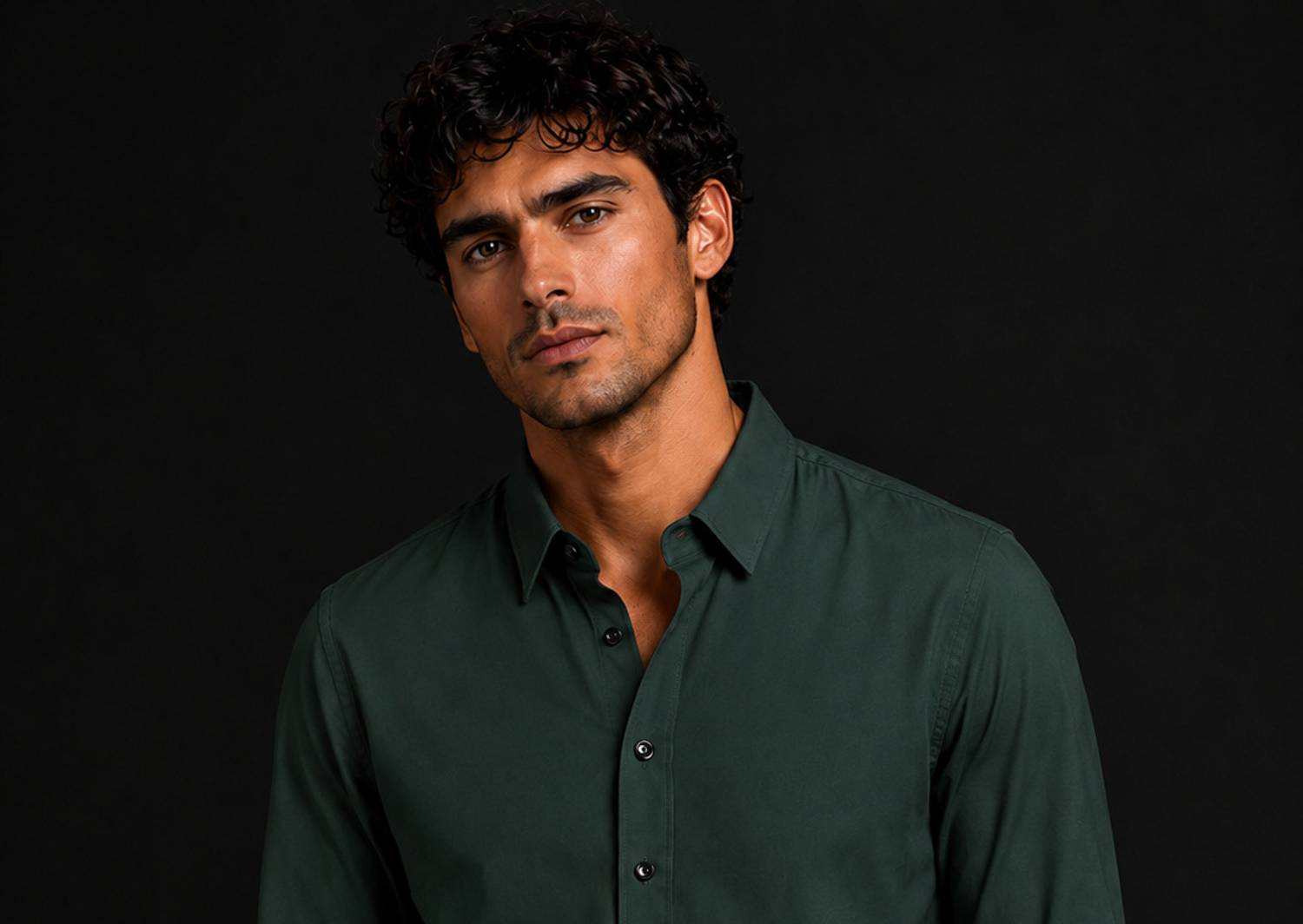 FEBZZKOM Men Dark Green Casual Shirt - Image 4