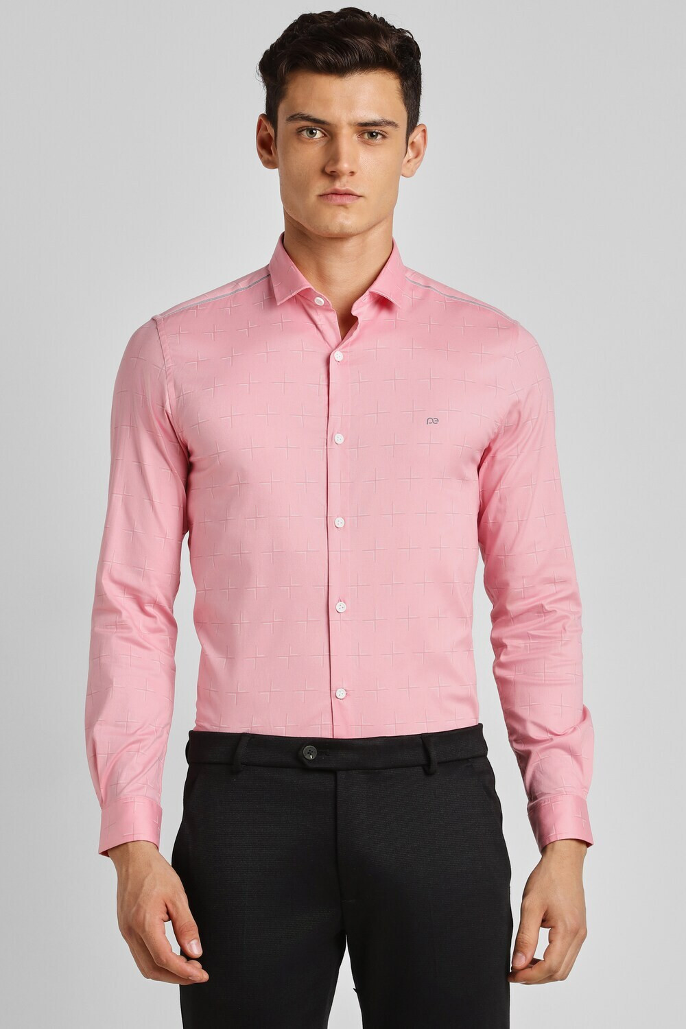 Image of PETER ENGLAND Men Printed Formal Pink Shirt