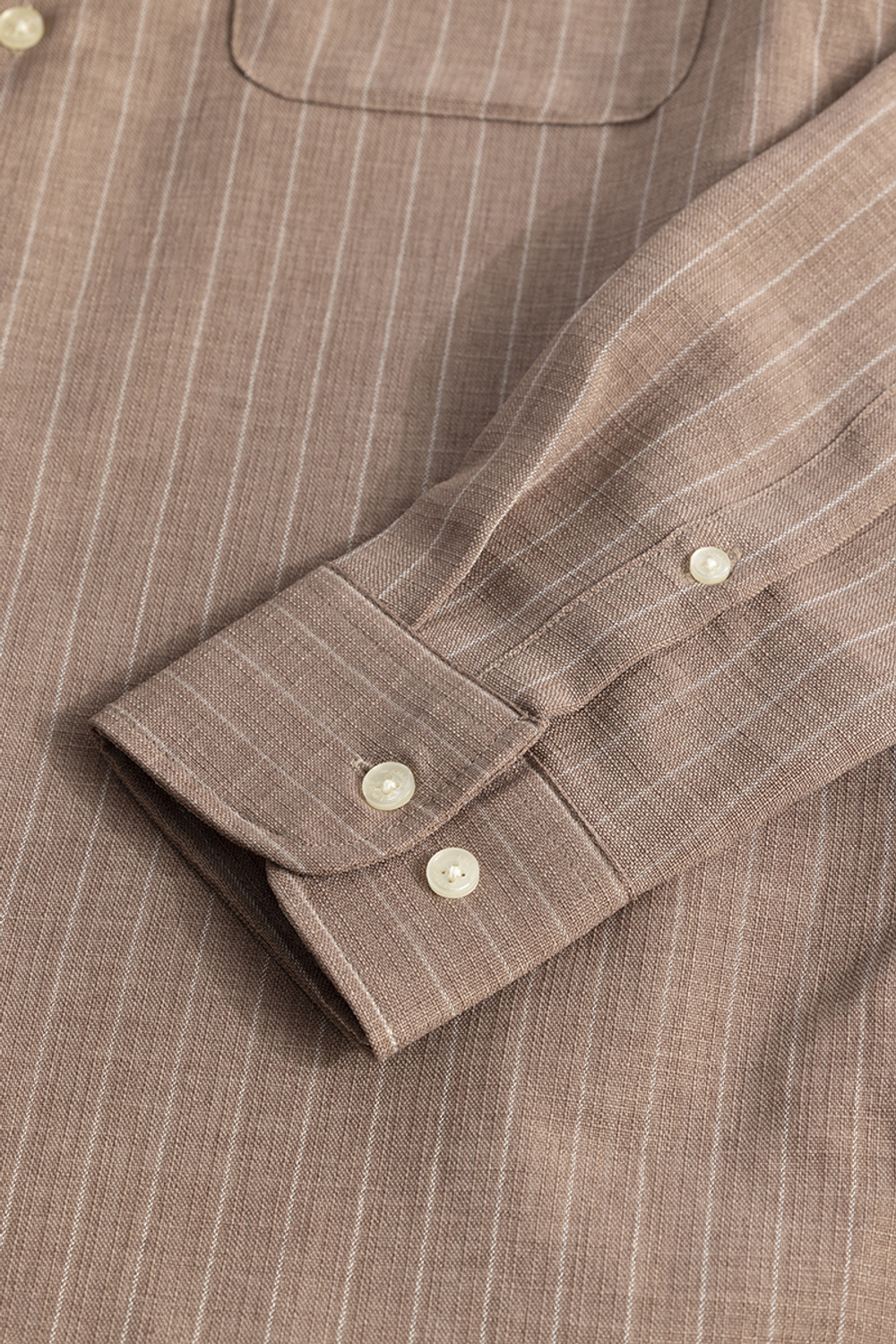 Image of Snitch Men Striped Casual Brown Shirt