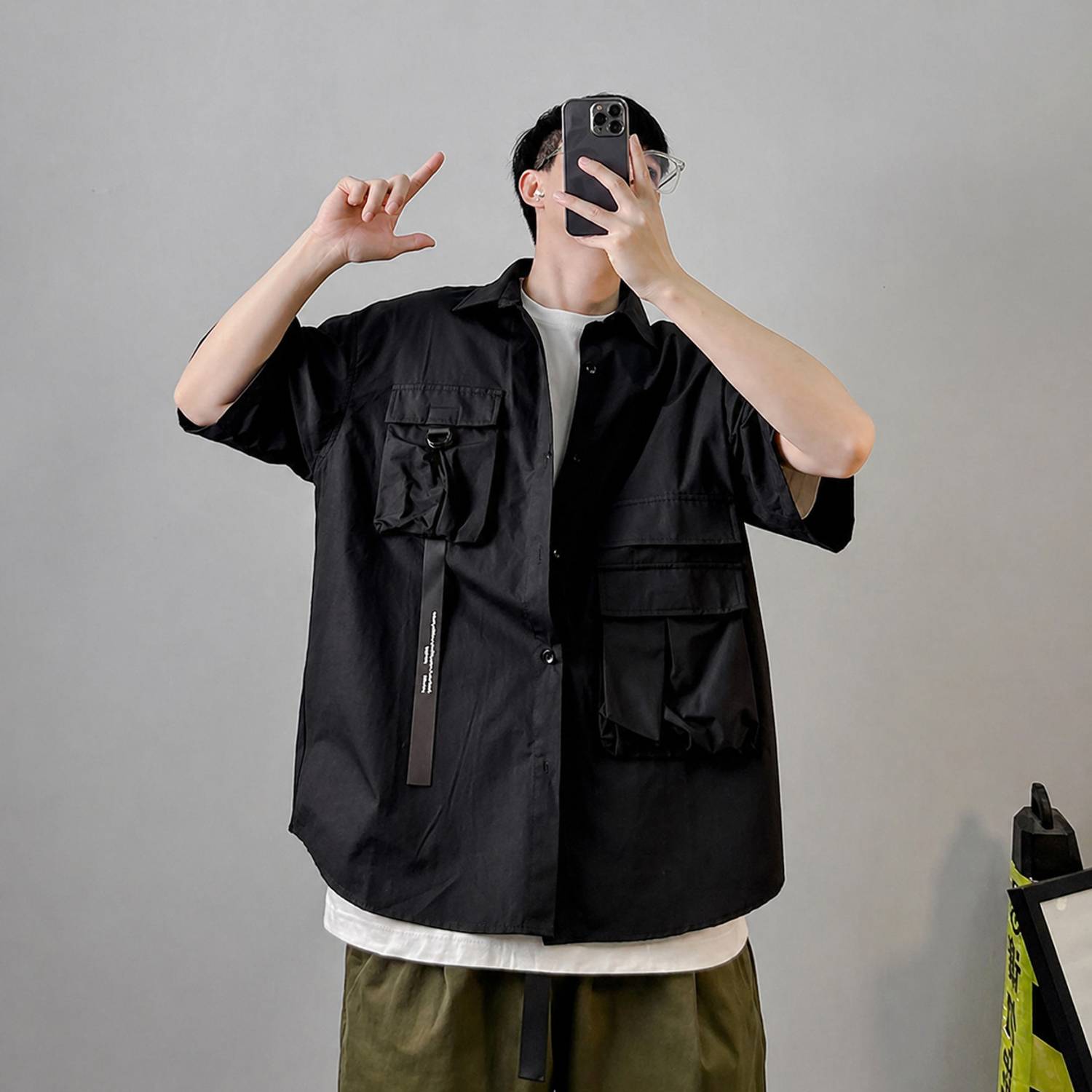 Asta Moda Men Solid Casual Black Shirt - Image 3