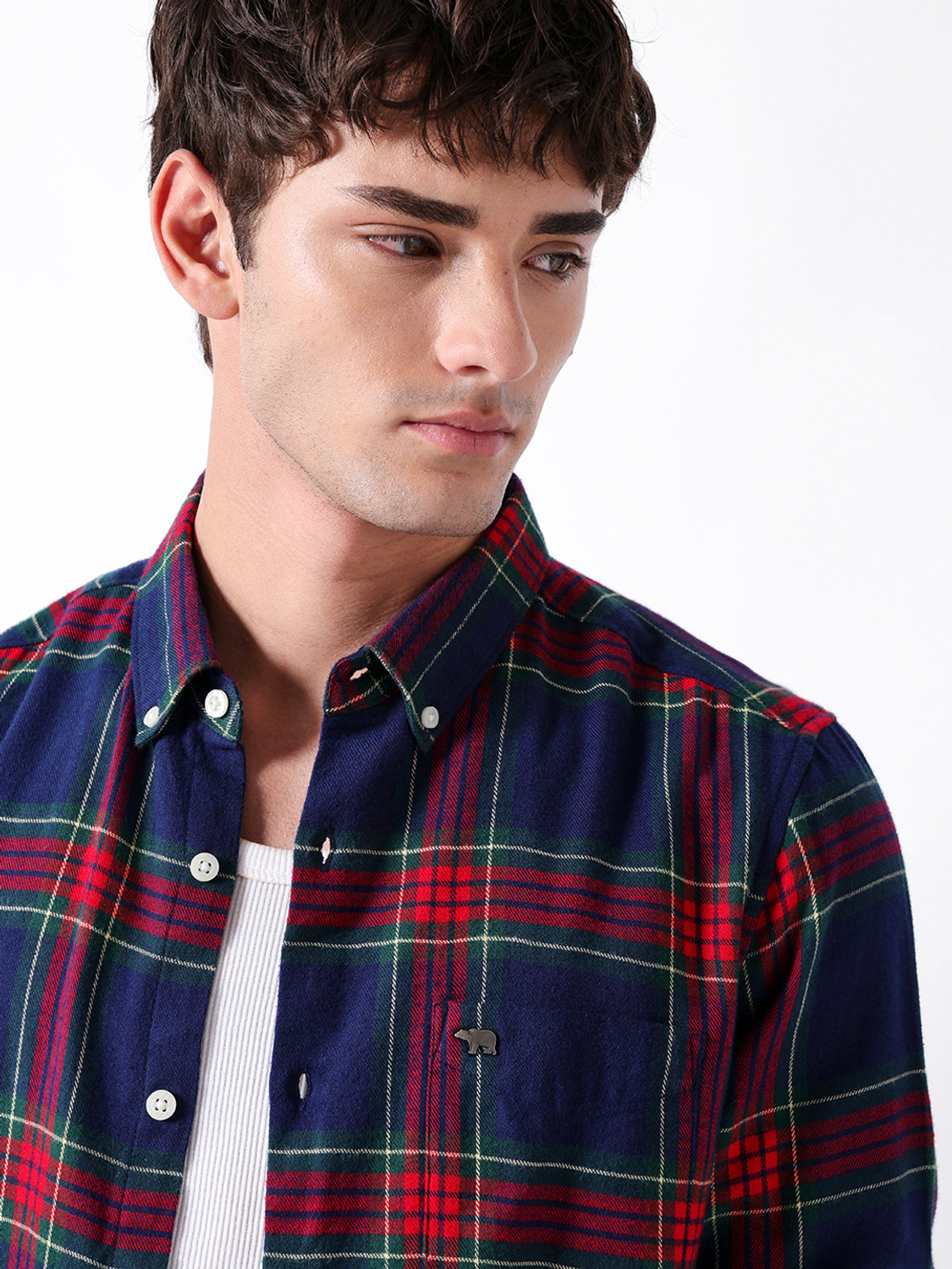 Image of THE BEAR HOUSE Men Checkered Casual Multicolor Shirt