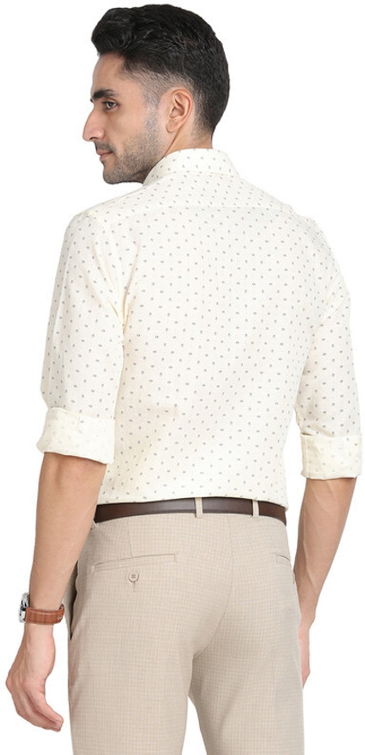 Image of TURTLE Men Printed Casual Grey, Yellow Shirt