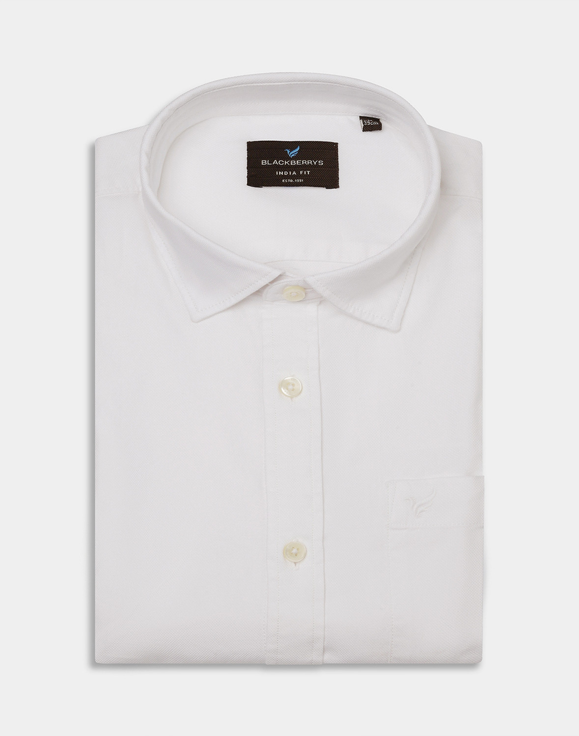 Image of Blackberrys Men Printed Casual White Shirt