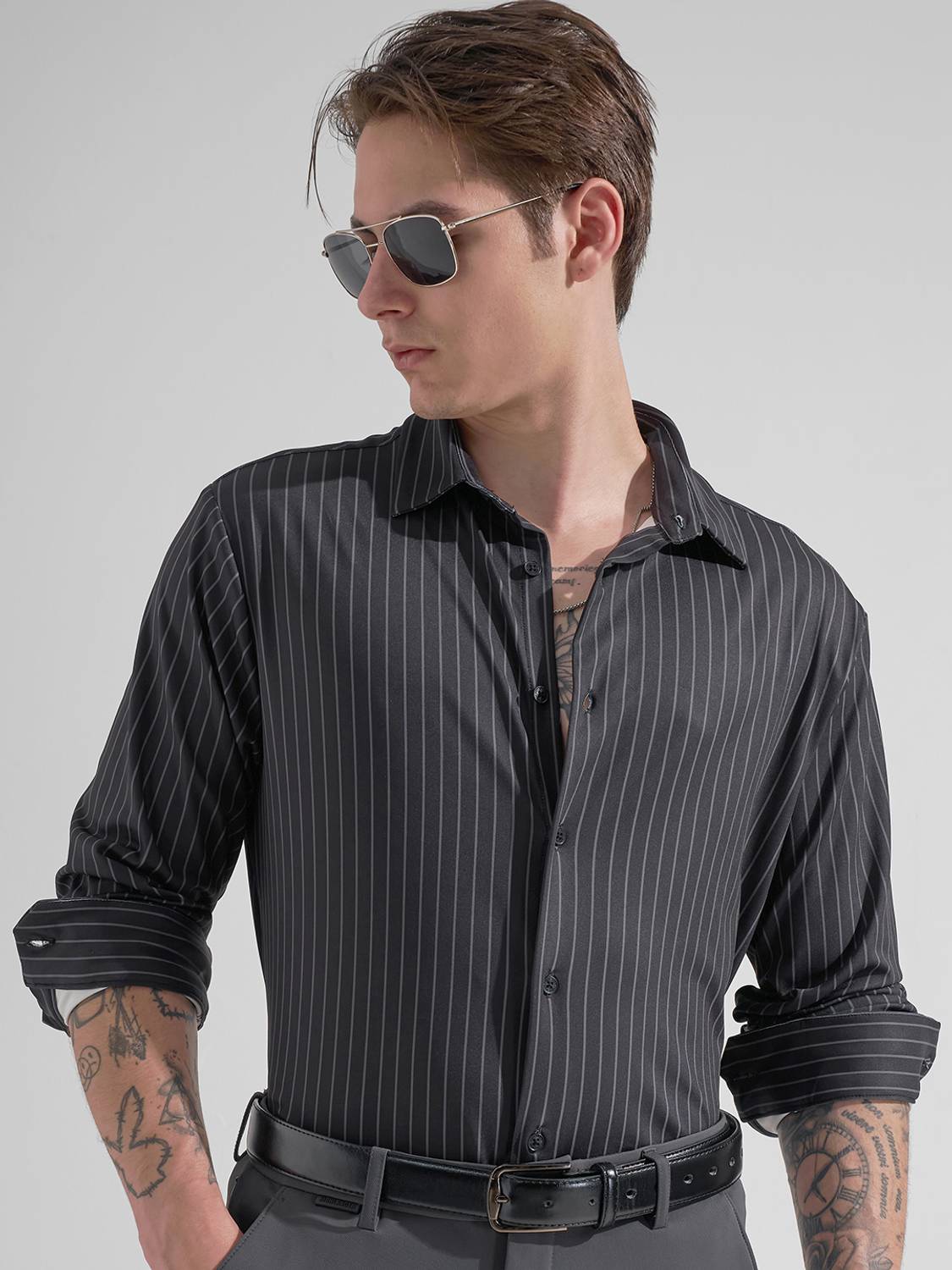 HIGHLANDER Men Striped Casual Multicolor Shirt - Image 5