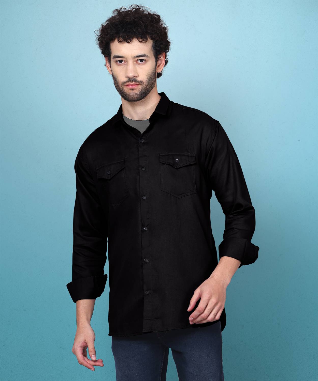 WOXEN Men Black Casual Shirt - Image 4