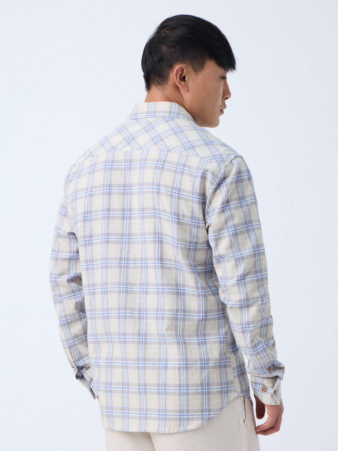 Image of The Souled Store Men Regular Fit Checkered Spread Collar Casual Shirt