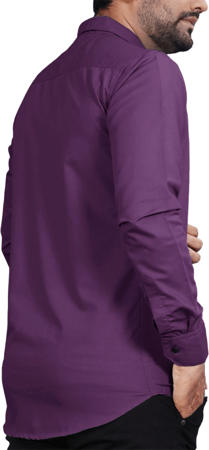 Image of VC Fashion Men Solid Formal Purple Shirt