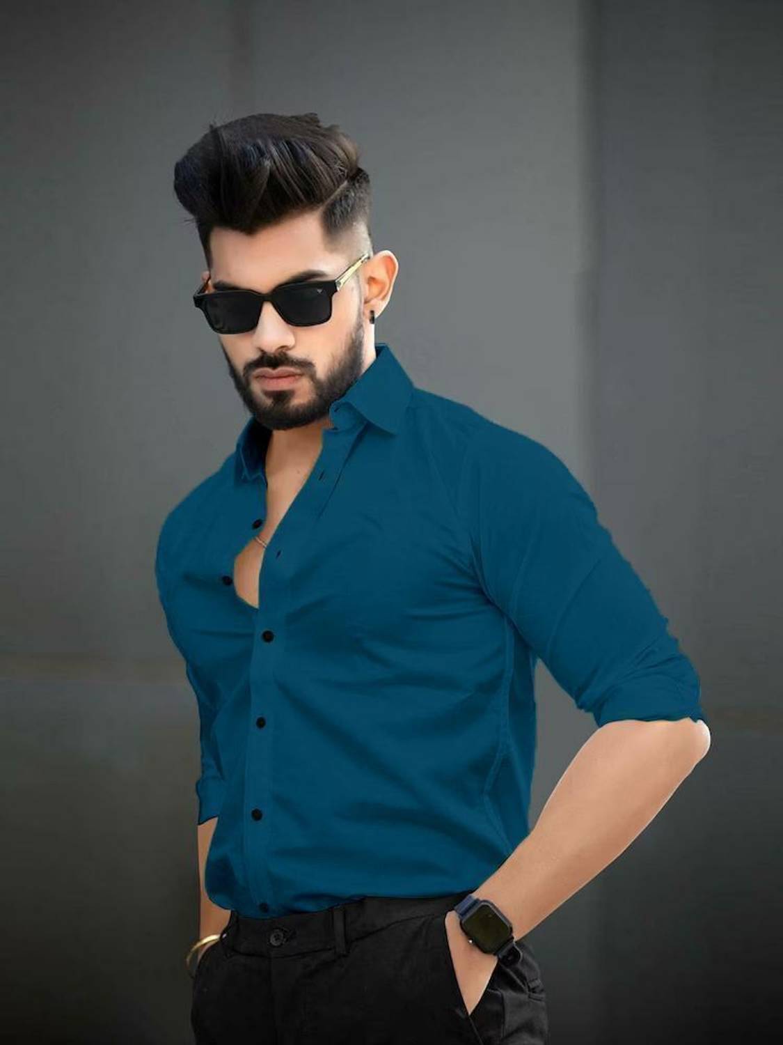 EVIQE Men Regular Fit Solid Spread Collar Casual Shirt